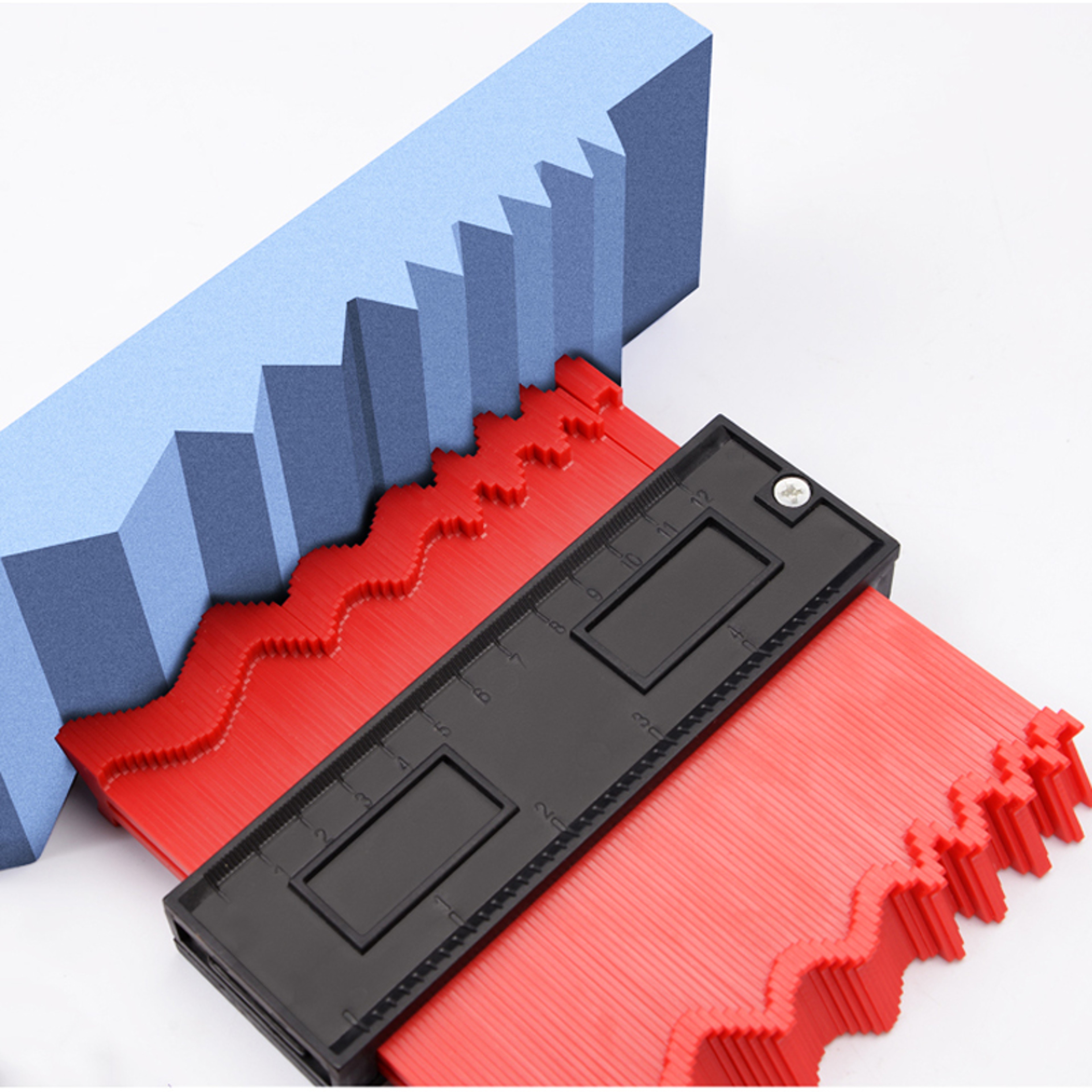 Profile Contour Gauge line Copier Ruler Cutting template Construction Woodworking Measuring instrument ceramic Tiling tiles tool – view 3