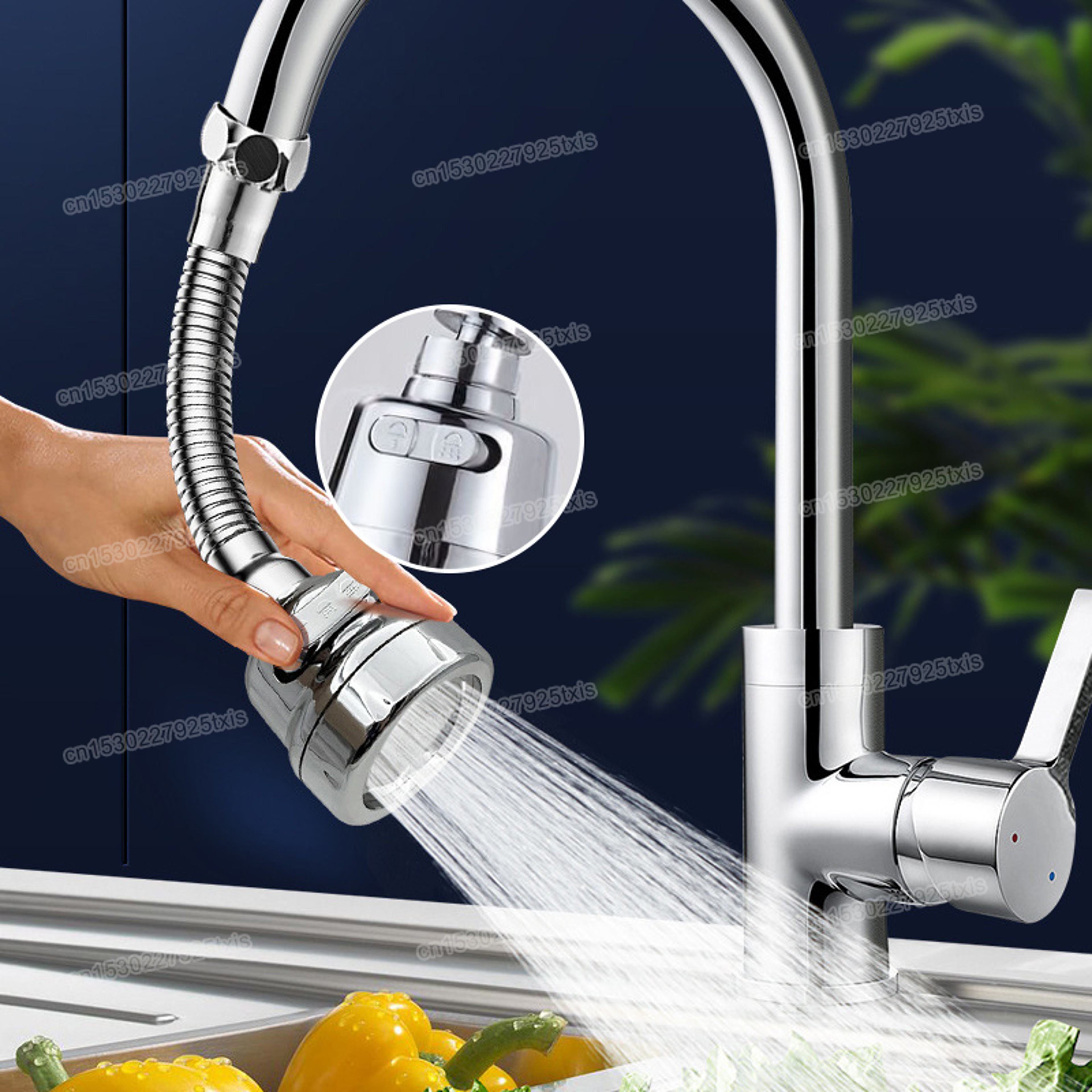 Water Saving Faucet Extender, Kitchen Bathroom 360 Degree Rotatable Nozzle – view 1