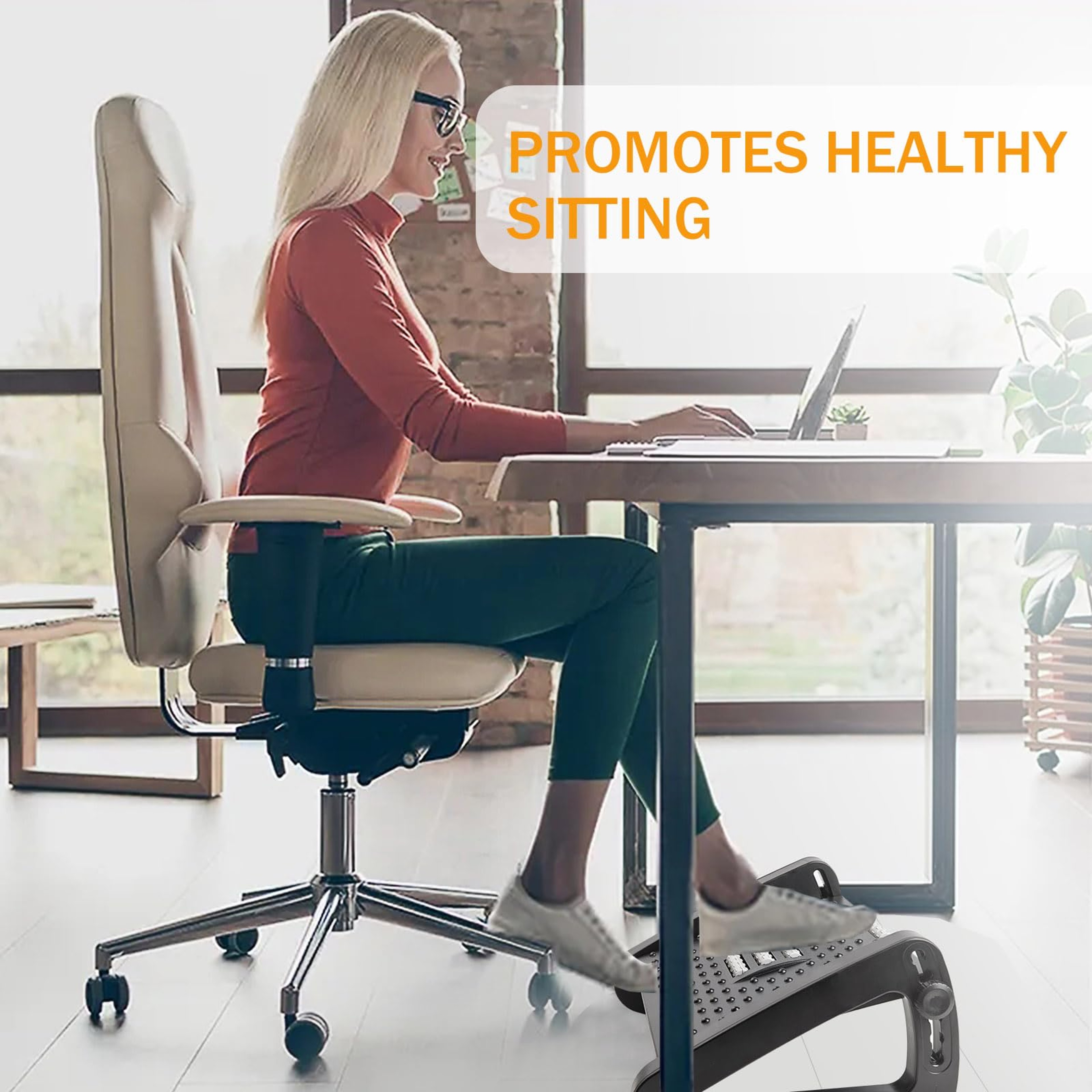 Under Desk Footrest with Massage Rollers for Pain Relief and Comfort – view 6