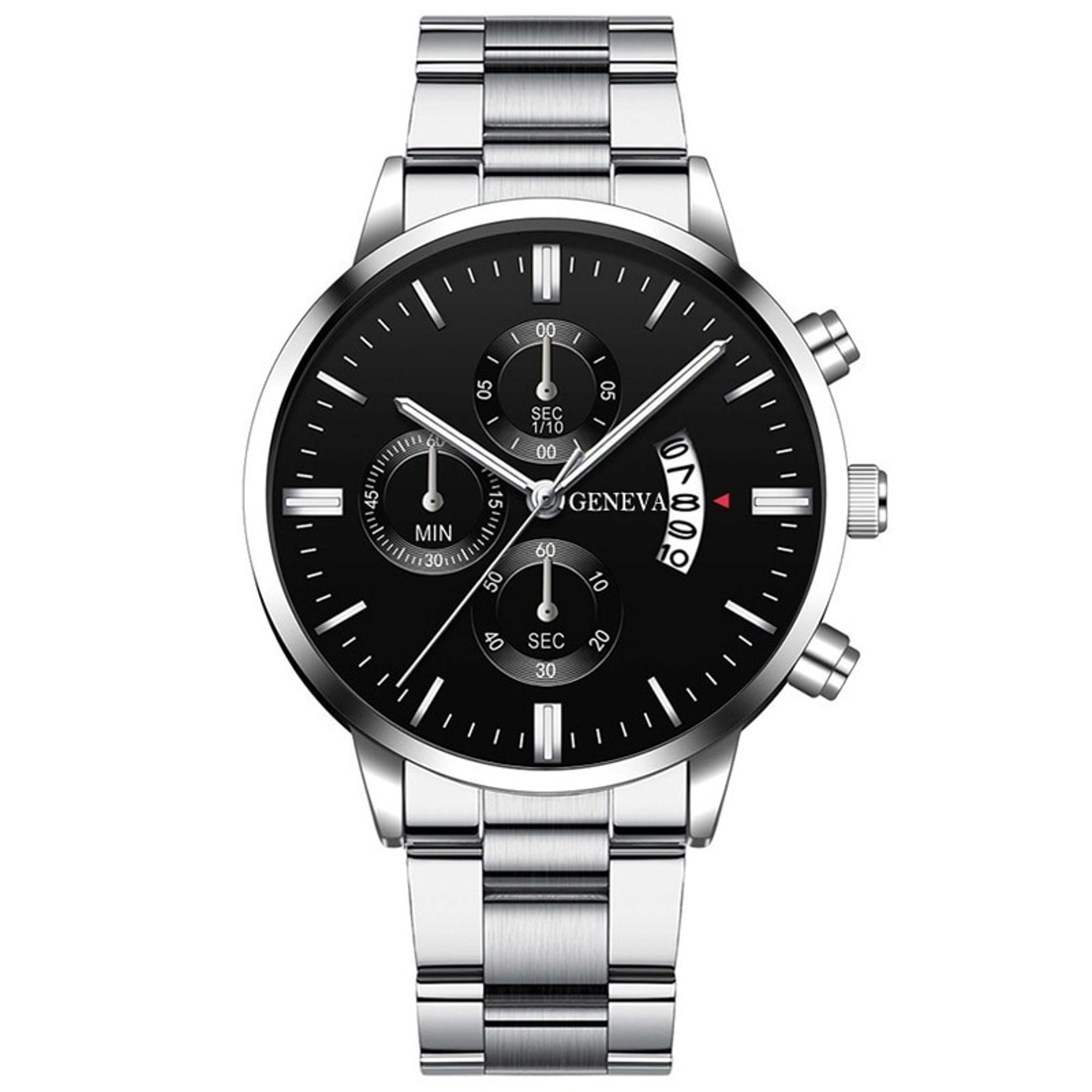 Fashion Men Watches, Luxury Silver Stainless Steel Quartz, Business Watch for Men, Calendar Clock – view 10