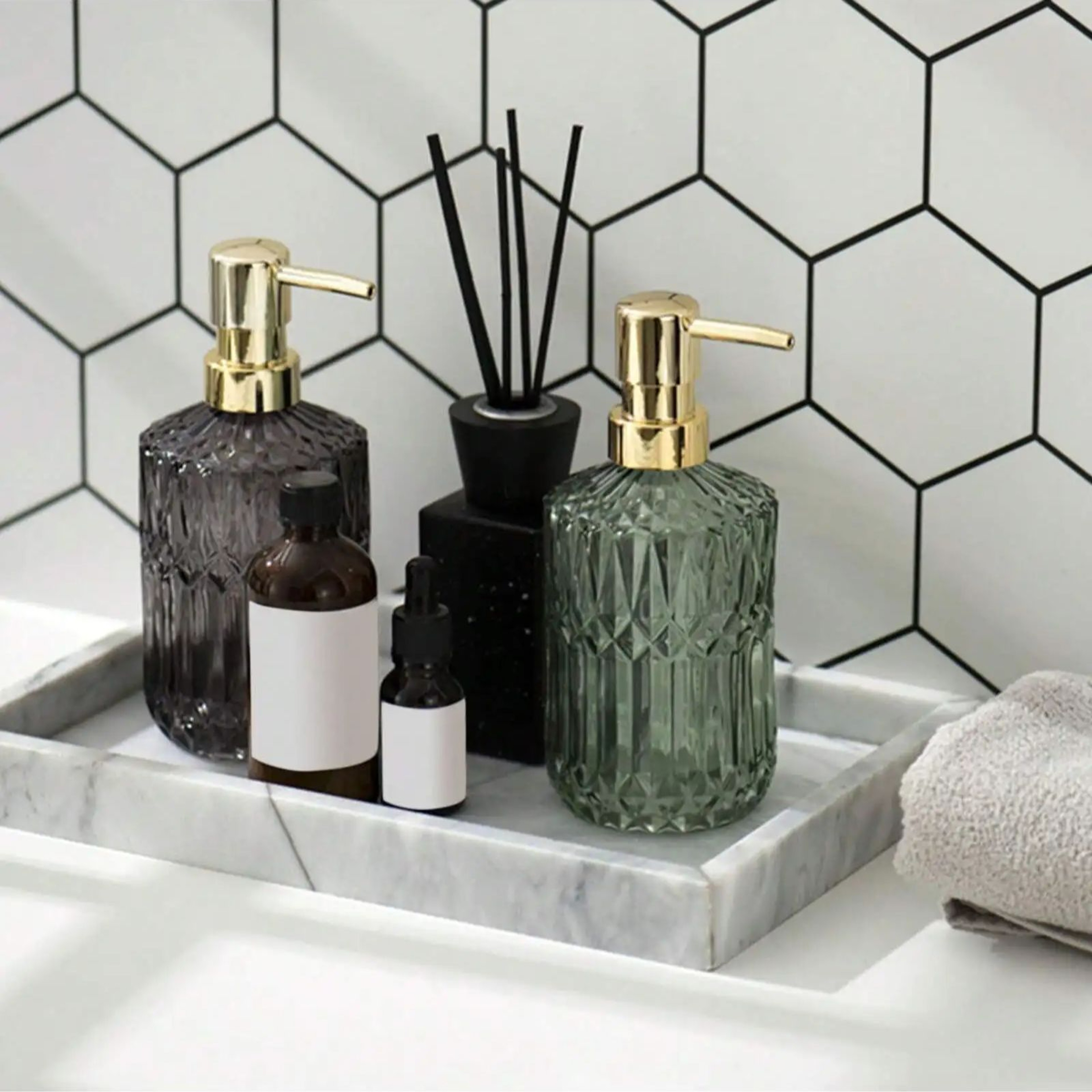 Glass Soap Dispenser Refillable Pump Bottle Home Bathroom Accessories Liquid Soap Shower Gel Hand S 0
