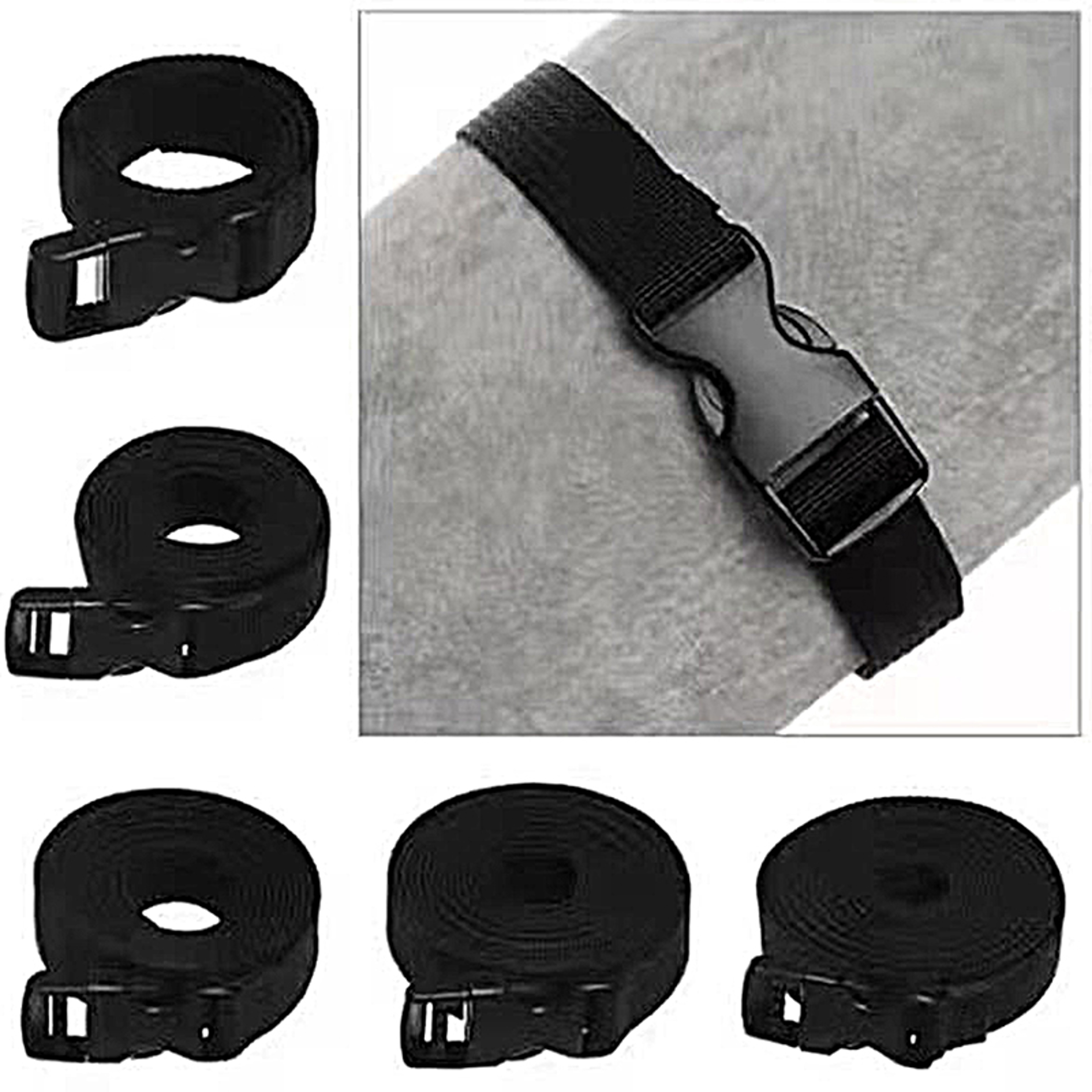 Travel Tied Nylon Cargo Tie Down Black Luggage Lash Belt Durable Strap With Cam Buckle Travel Kits  0