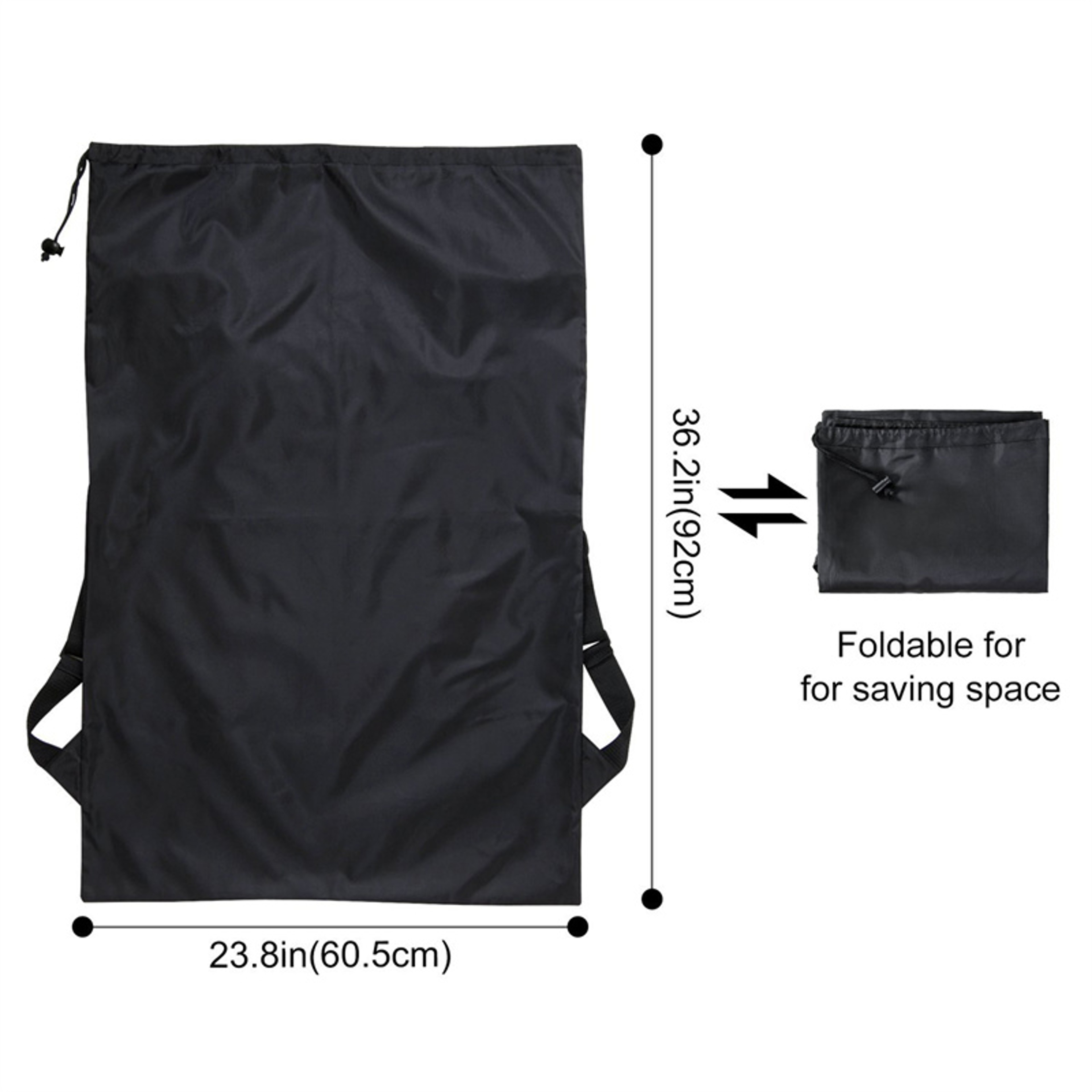 Water proof, Heavy Duty Back pack, Black One Size, Polyester Laundry Bag, Camping Travel Large Clothing Storage Bag – view 4