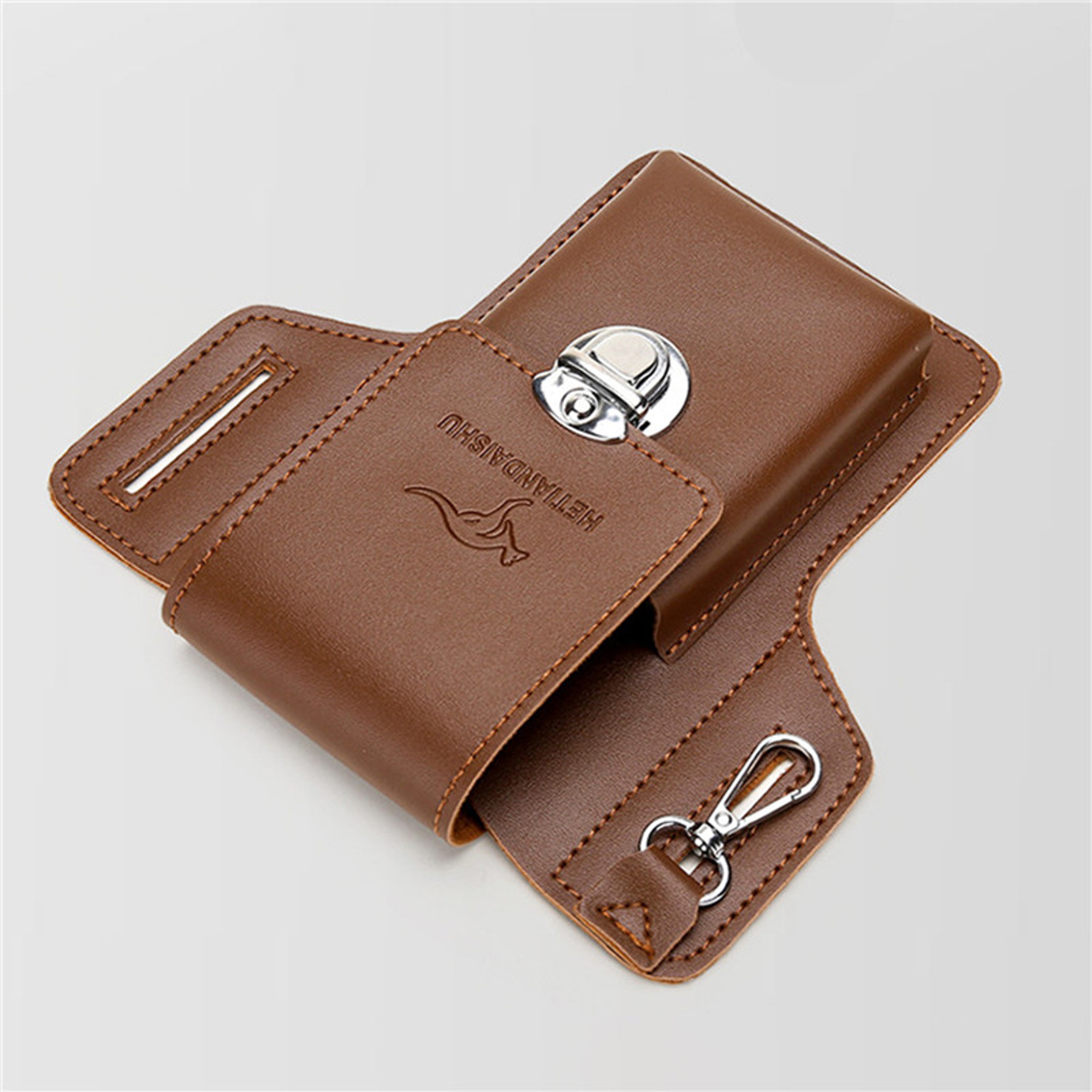 Phone Belt Bag For Men Bags Cell Phone Loop Holster Phone Pouch Wallet High Quality Multifunctional PU Leather Phone Case – view 9