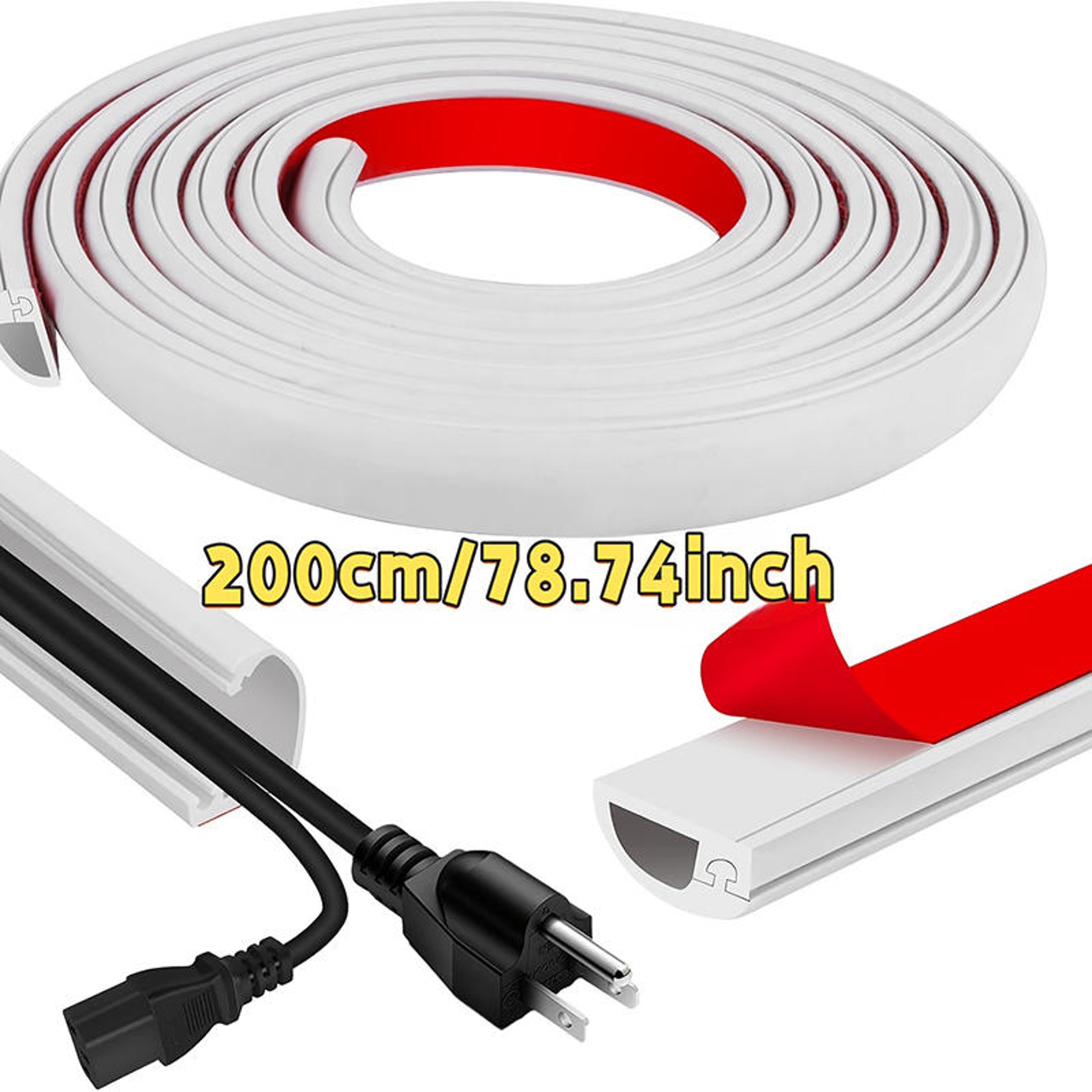 Meter Cord Management Channel, Invisible Decorative Wire Cover, Anti Step Protector, Adhesive Soft Cable Race Way – view 5