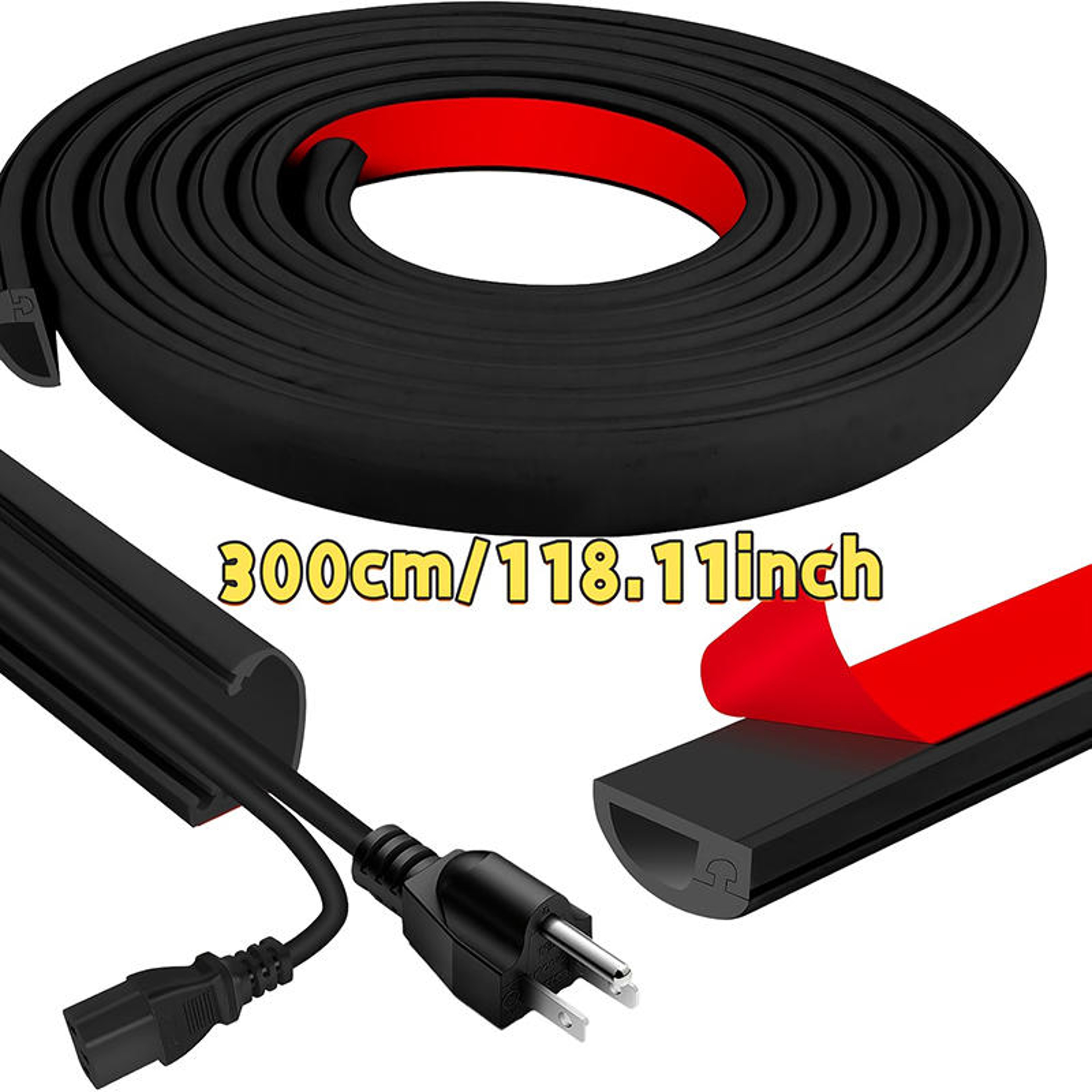 Meter Cord Management Channel, Invisible Decorative Wire Cover, Anti Step Protector, Adhesive Soft Cable Race Way – view 11
