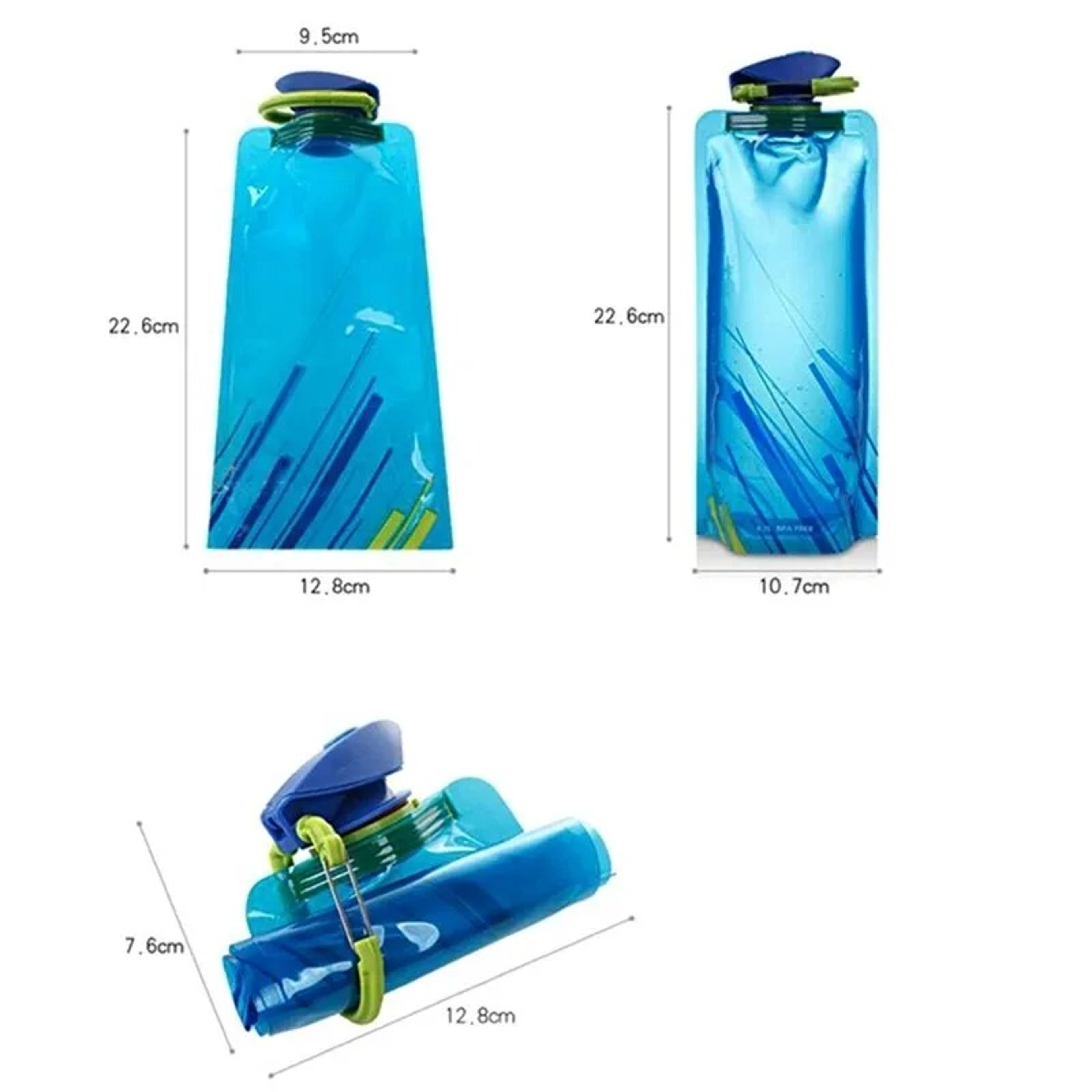 Foldable Flexible Reusable Water Bottle for Travel Camping – view 2