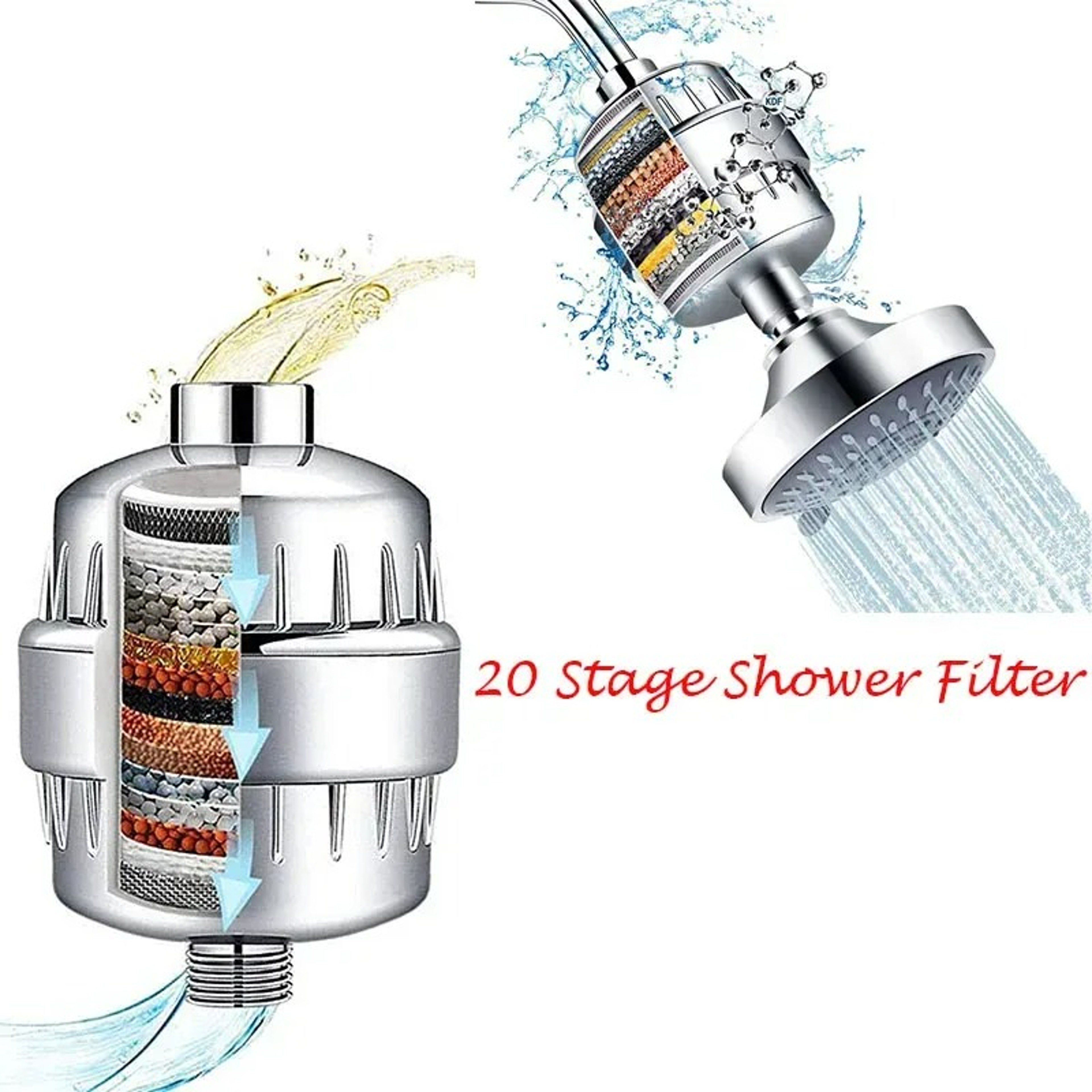 Stage Shower Activated Carbon Water Purifier Hard Water Purification Filter Chlorine Removal Shower 1