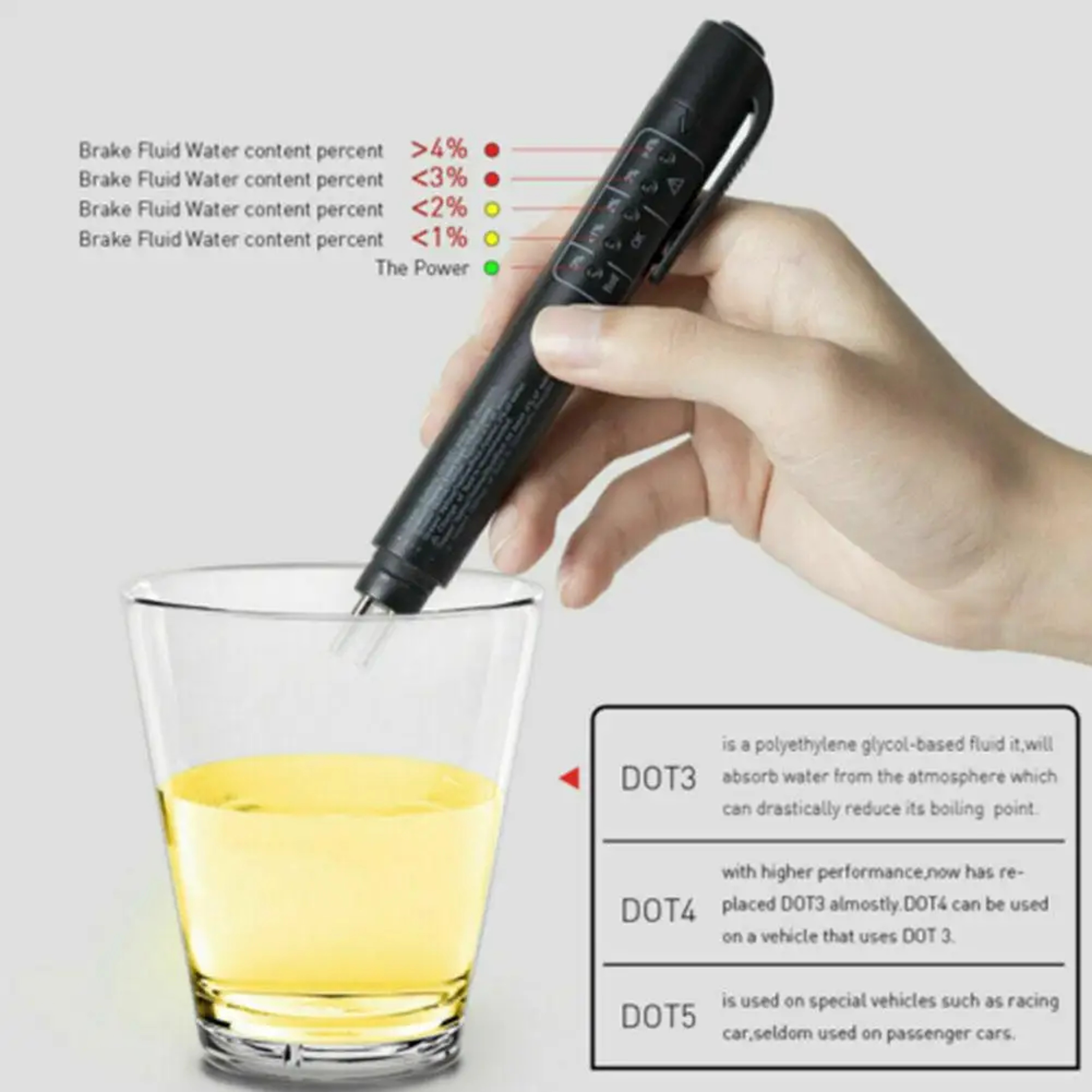 Universal Brake Fluid Tester, Accurate Oil Quality Diagnostic Tools, LED Indicator Liquid Testing Pen – view 6