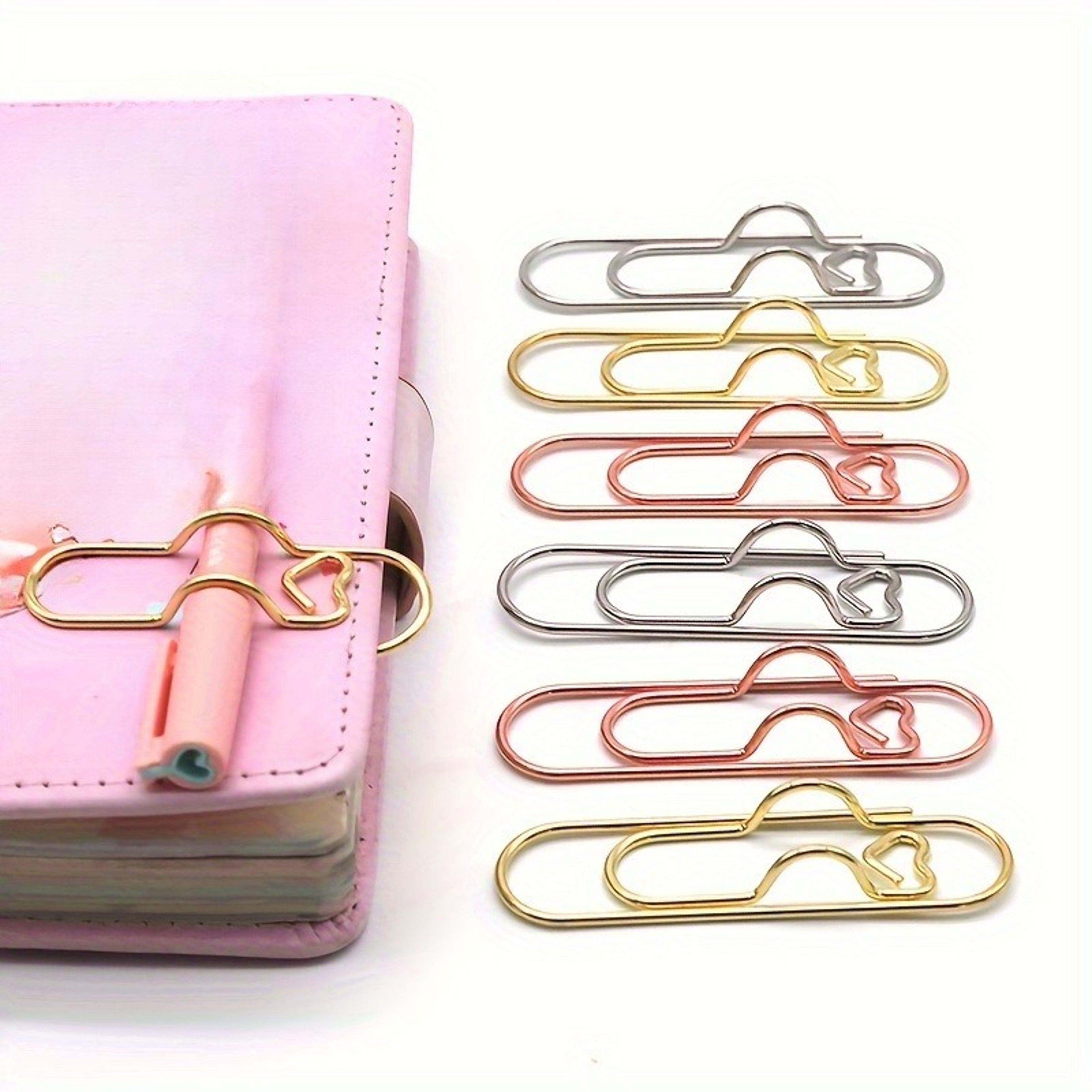 Multi Functional Pen Clip Pen Hanging Love Paper Clip Pen Button Notebook Accessories Fixed Seat Pe 3
