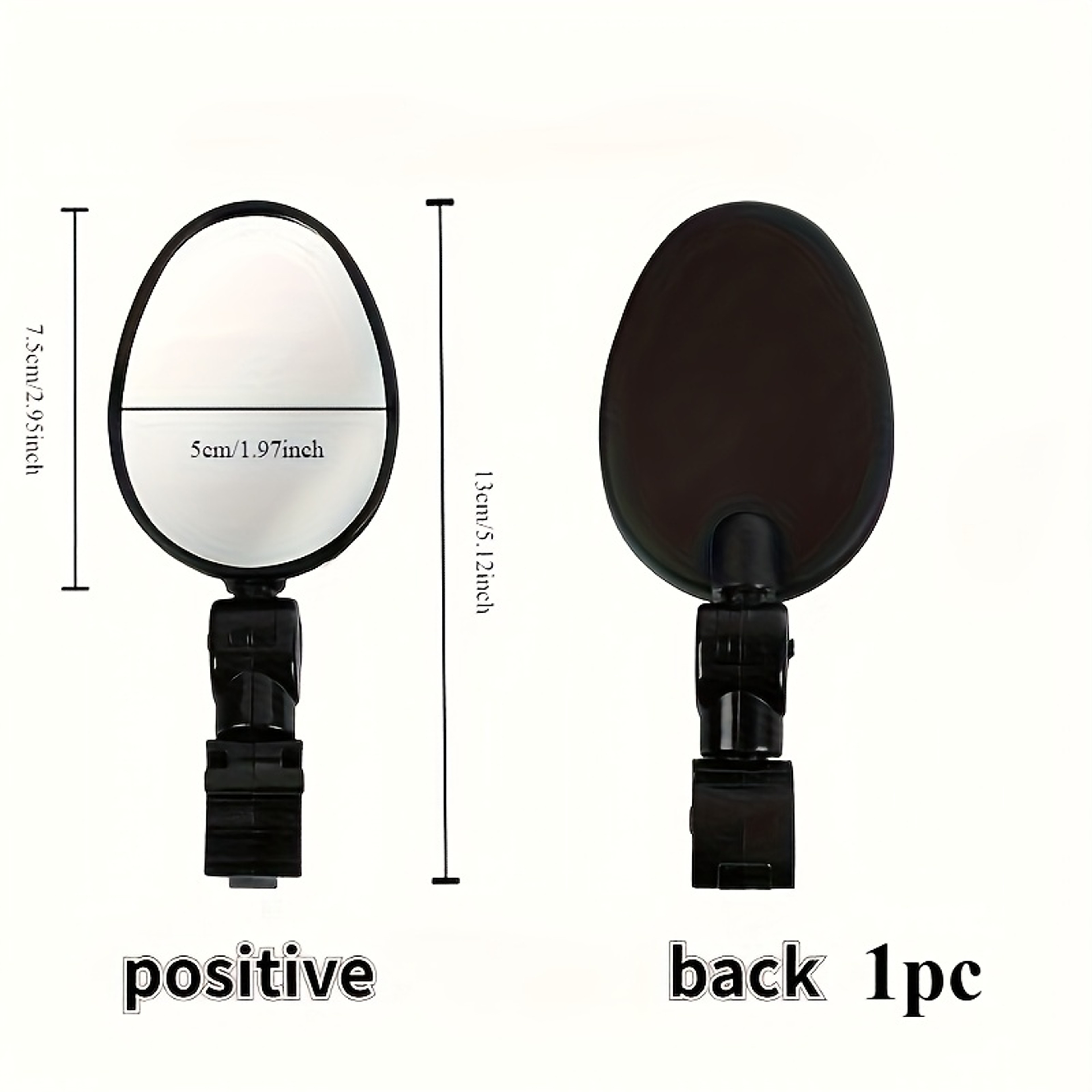 Acrylic Convex Oval Bike Mirrors 360 Rotatable Handle Bar Mount Shock Proof Rear View For Cycling 1