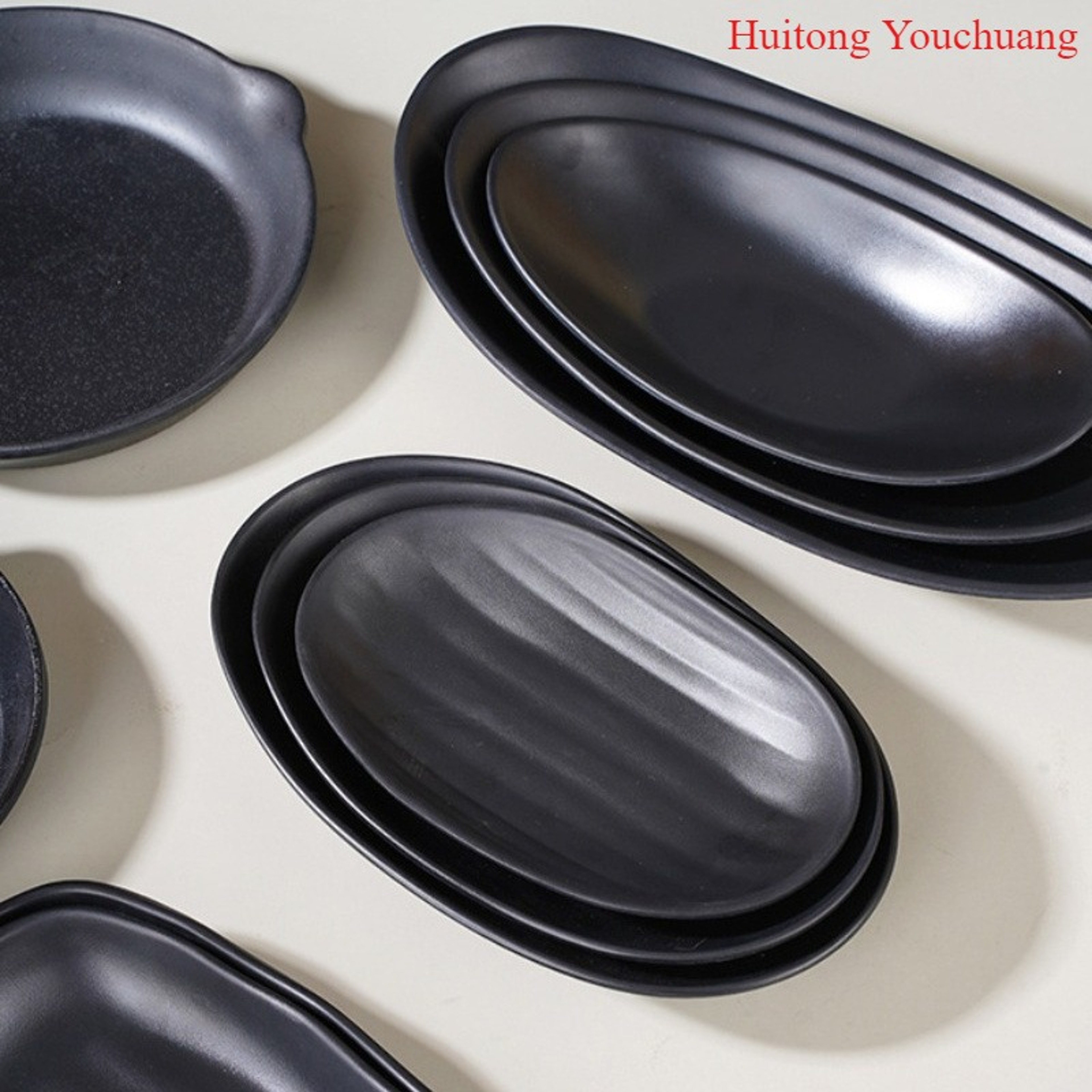 Multifunctional Oval Tray Frosted Black Jewellery Key Organiser Kitchen Supplies Ring Holder 0
