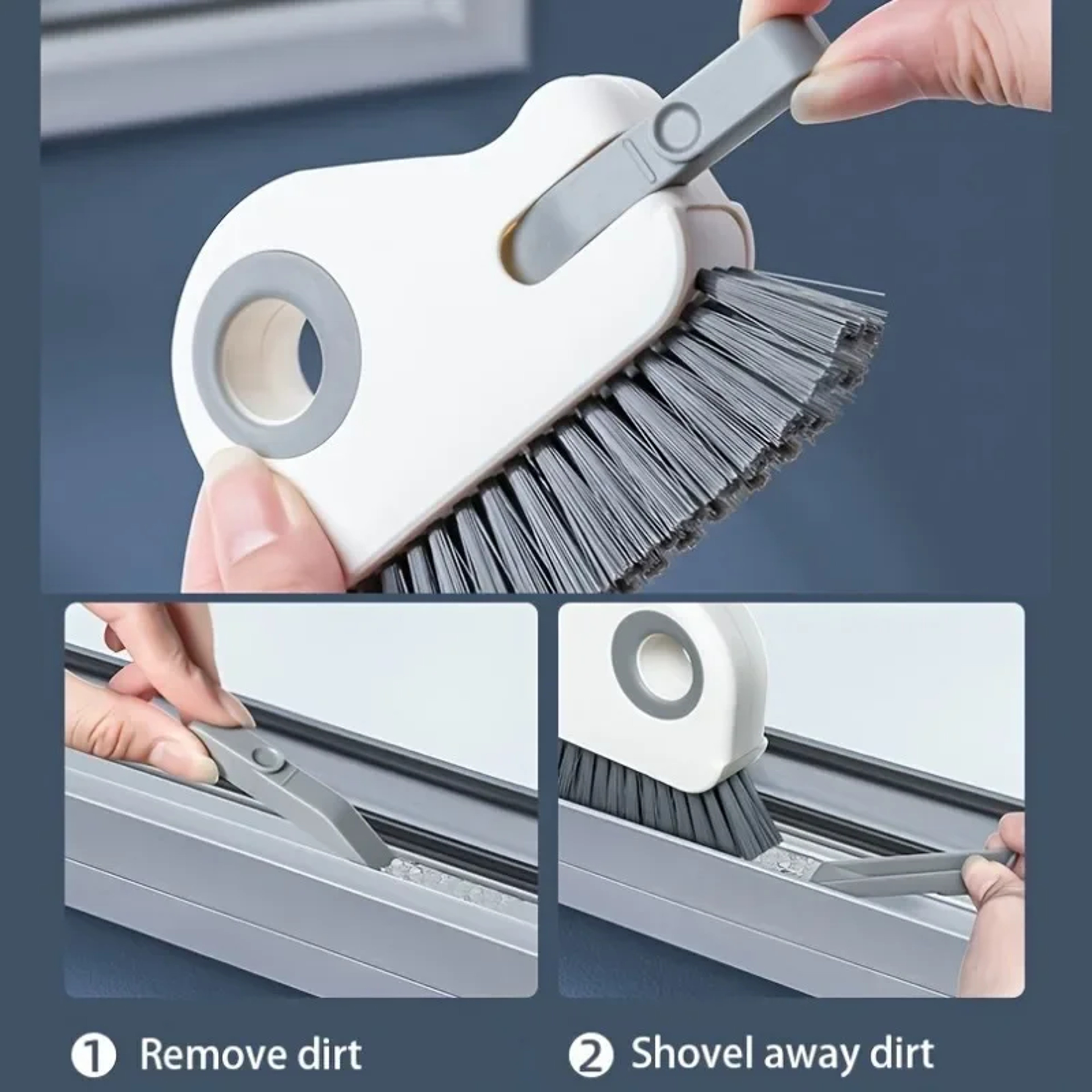 TwoinOne Grouting Cleaning Brush Durable Plastic Manual Brush For Door Rail And Window Sill 5