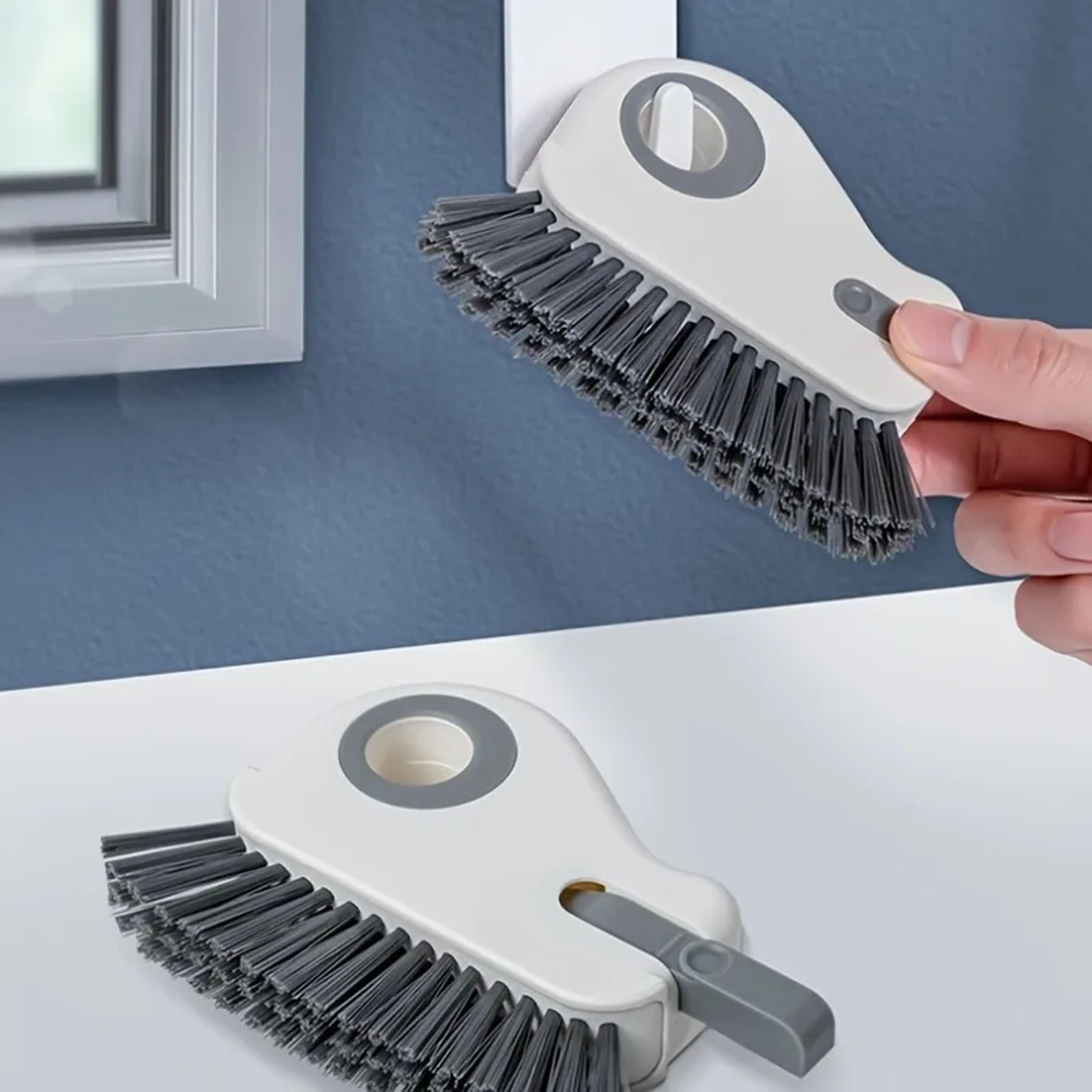 TwoinOne Grouting Cleaning Brush Durable Plastic Manual Brush For Door Rail And Window Sill 0
