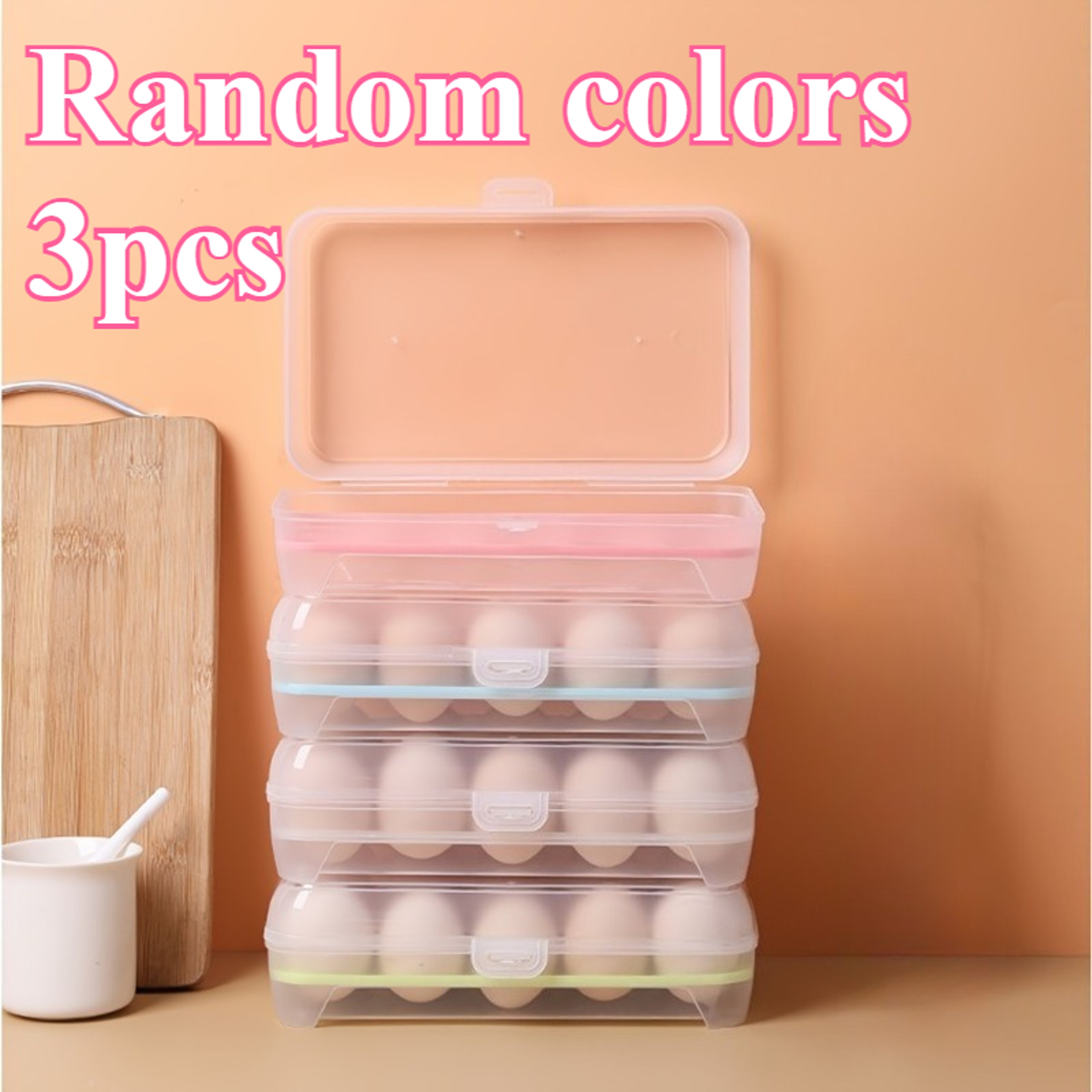Large Capacity Egg Storage Container, Egg Fresh Storage Box for Fridge, Plastic Egg Holder for Refrigerator – view 11