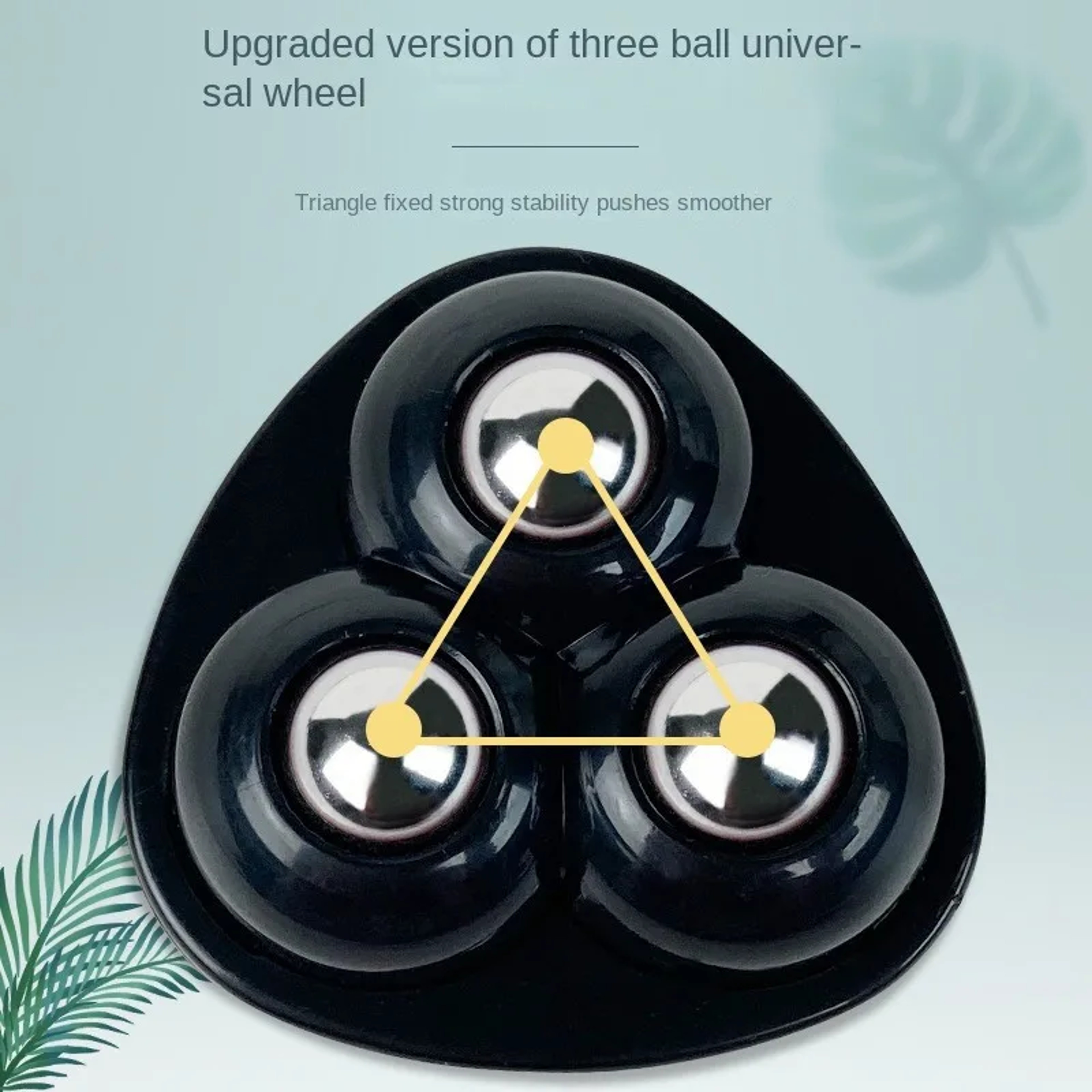 Universal Castors Movable Adhesive Three Bead Wheel, Load-Bearing Wear-Resistant Pulley, Household Hardware – view 4