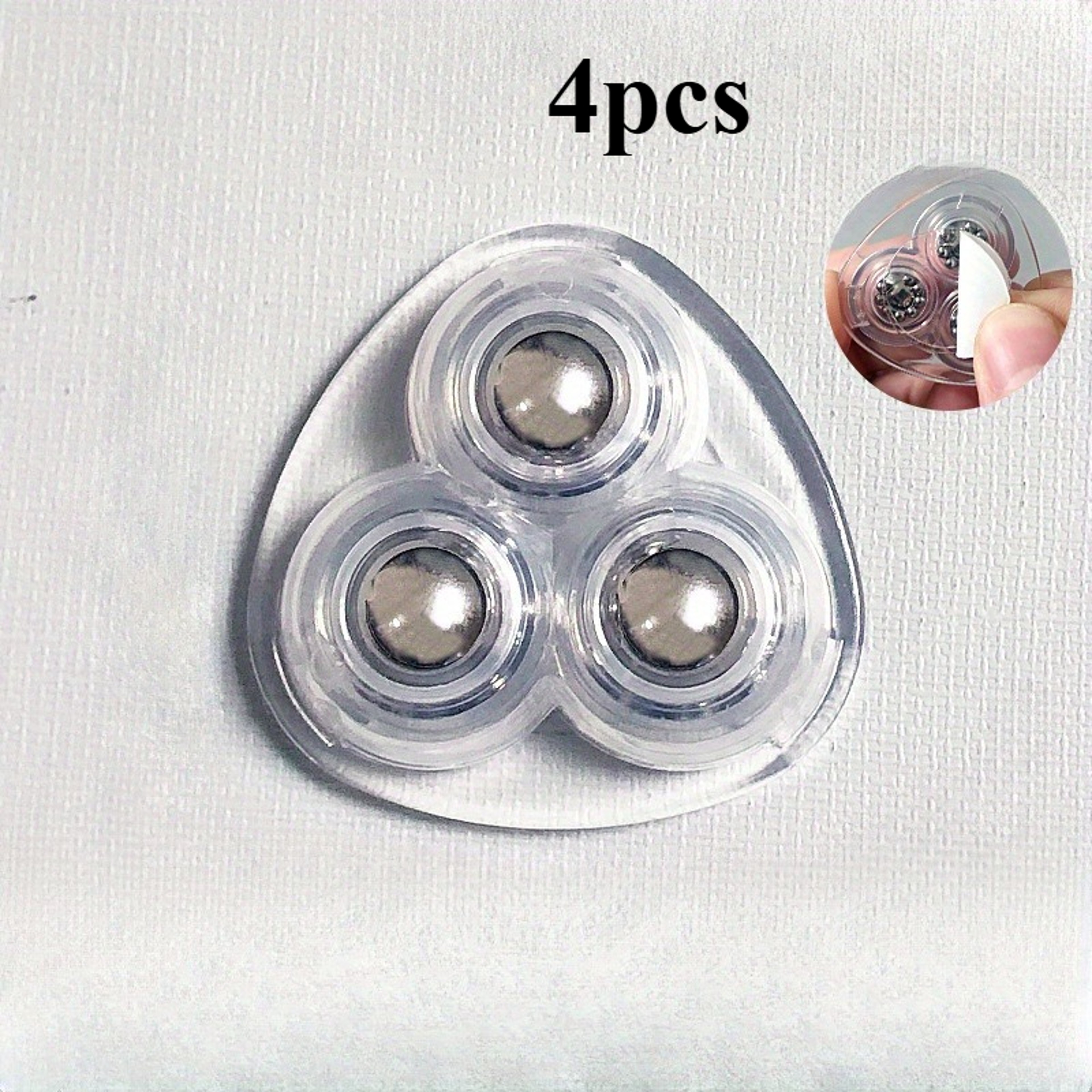 Universal Castors Movable Adhesive Three Bead Wheel, Load-Bearing Wear-Resistant Pulley, Household Hardware – view 8