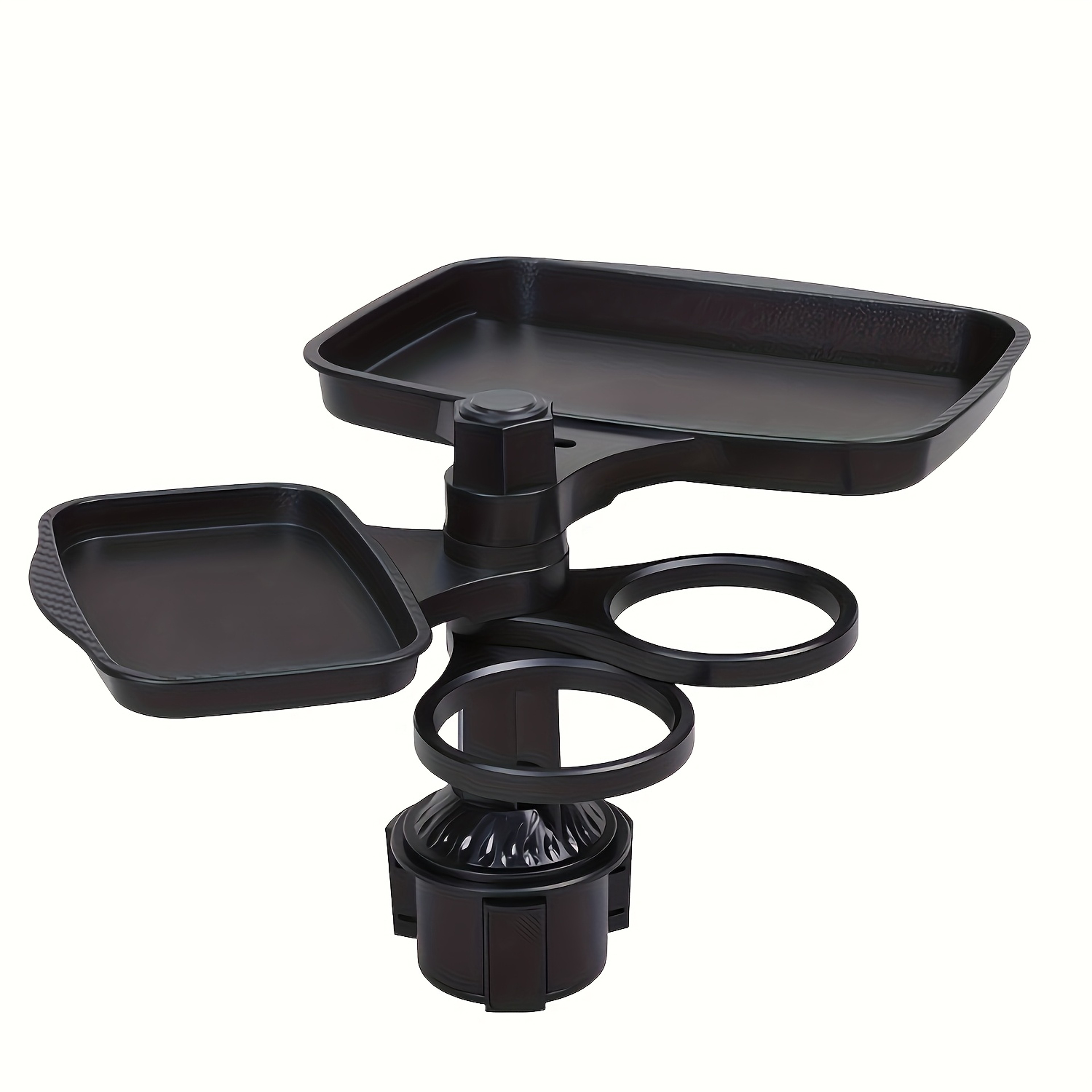 Detachable Car Cup Holder Tray Expandable Food Table With 360 Rotating Design 0