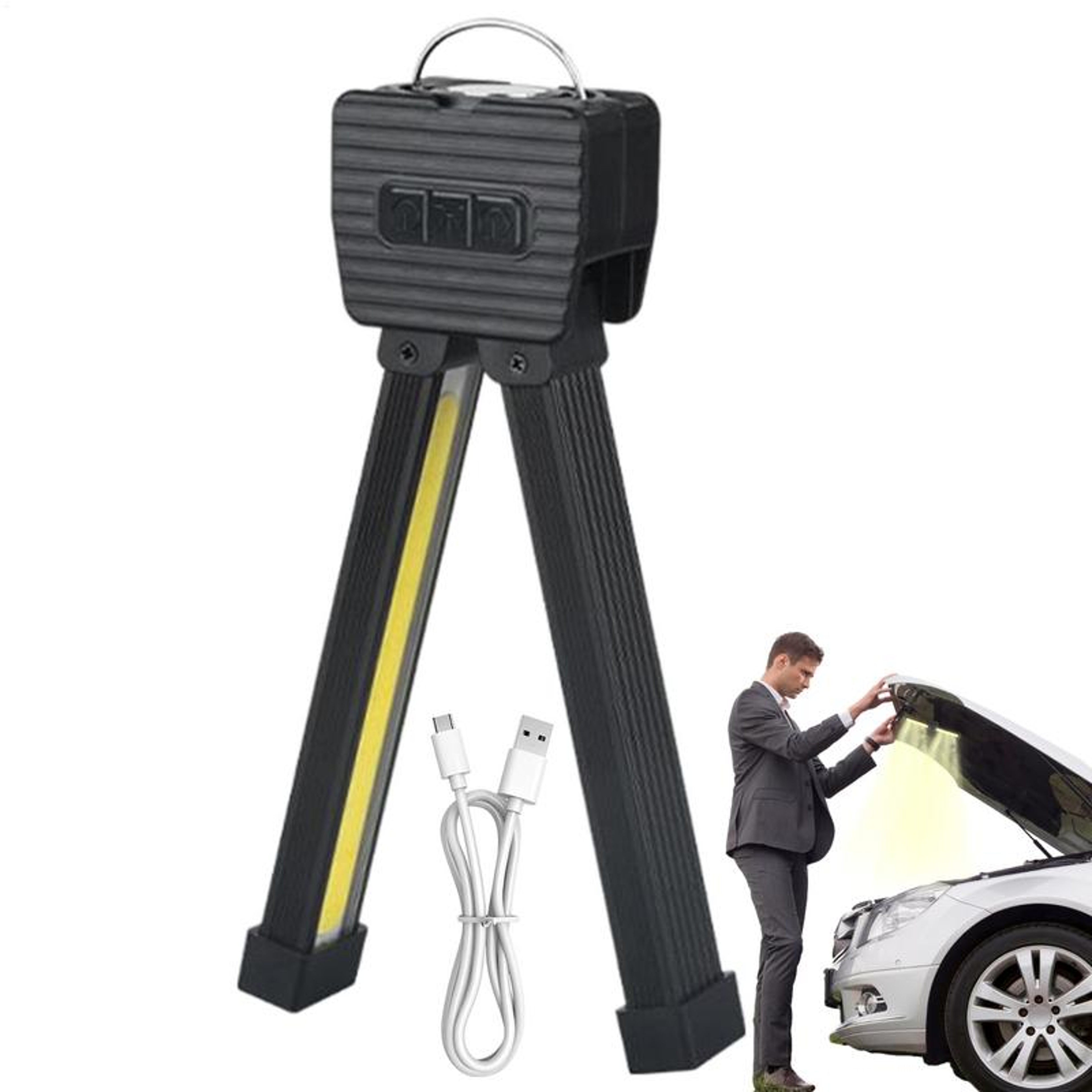 Waterproof LED Flashlight with Hook, Rechargeable Gym Lamp, Grade Dimming, Fold able Design with Magnet – view 6