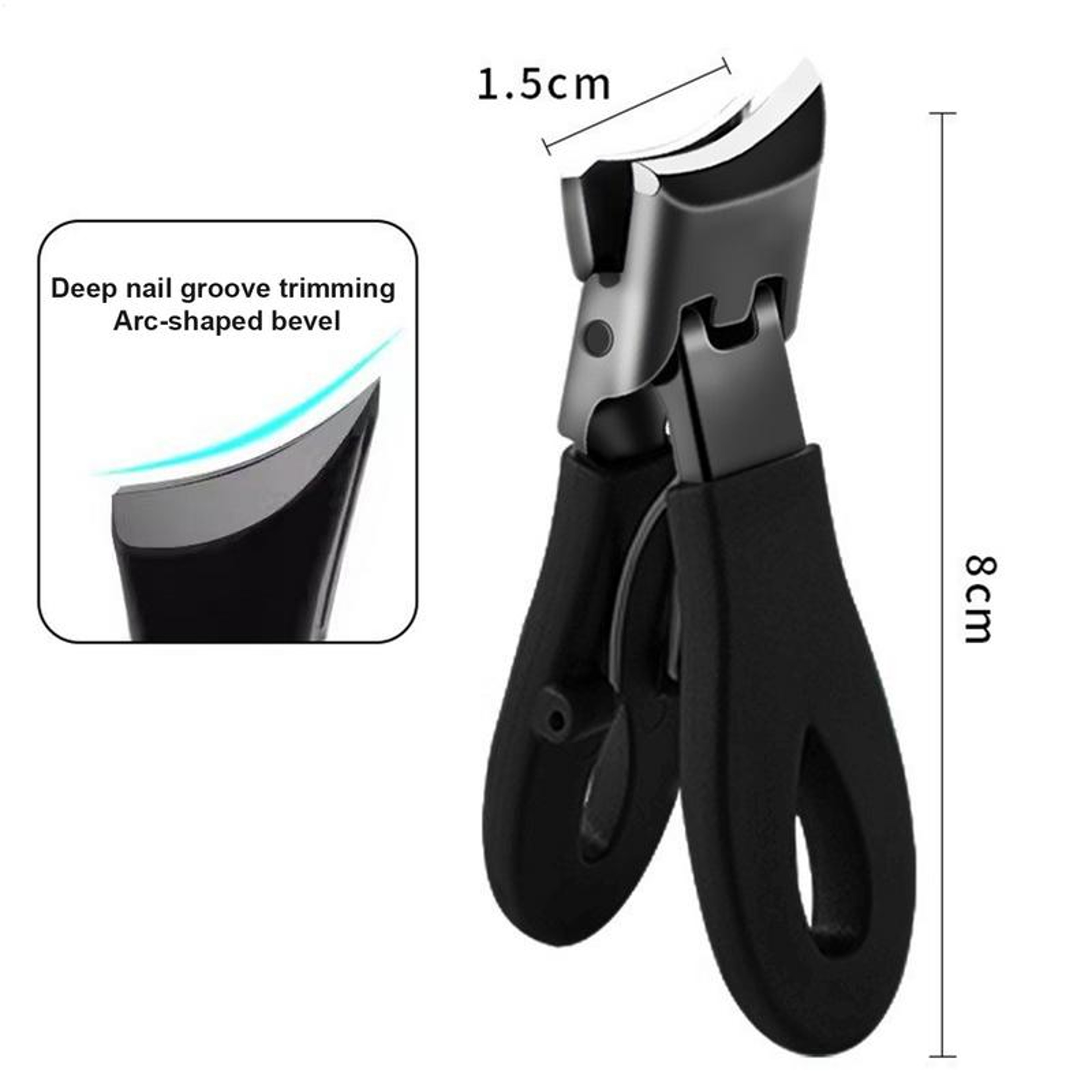 Slanted Nail Clippers, Wide Jaw Opening, Curved Nail Cutter, Travel & Study Nail Trimmer – view 5
