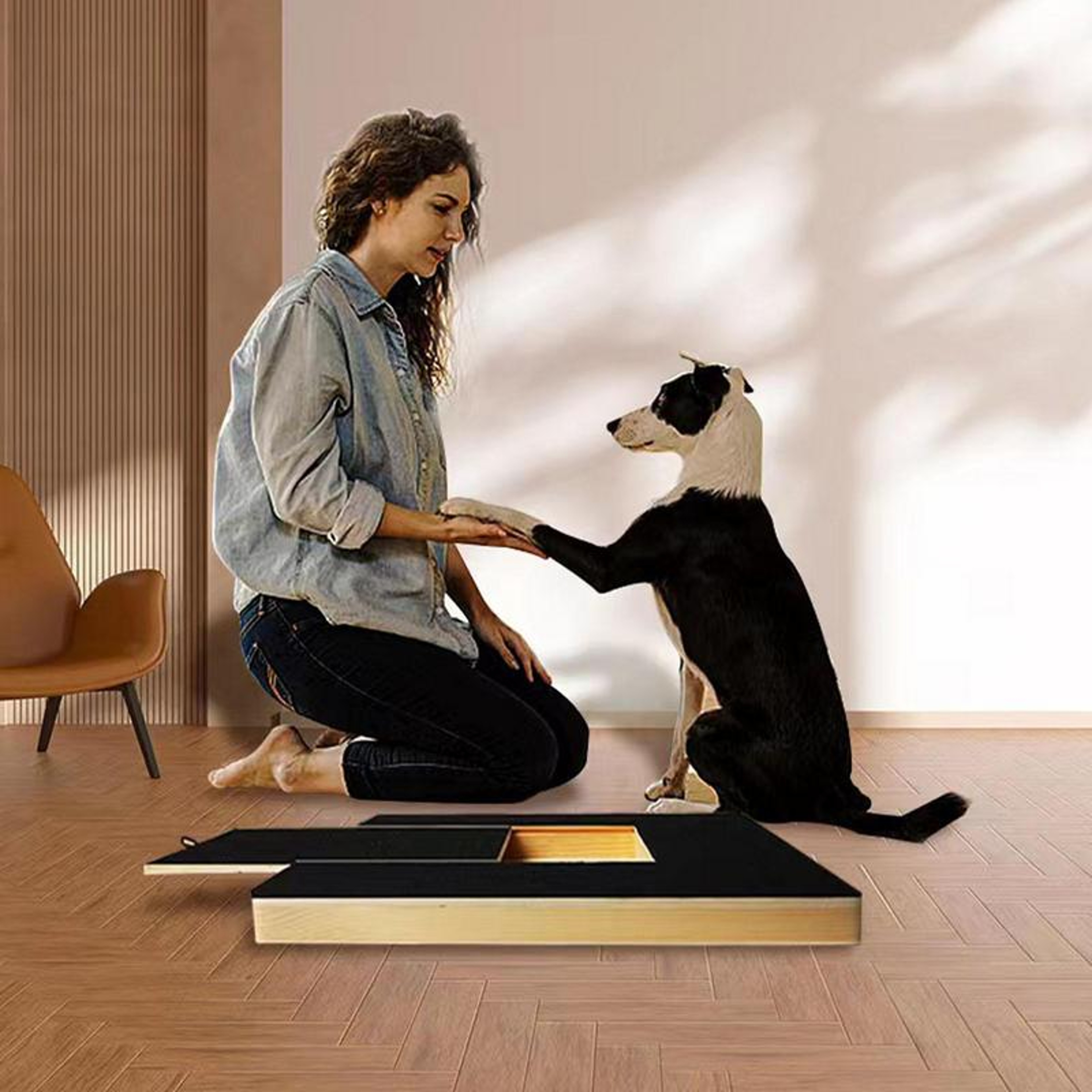 Adjustable Dog Nail File Board Wooden Scratching Board for Pet Grooming, Safe Nail Trimming Self Scratcher Toy – view 5