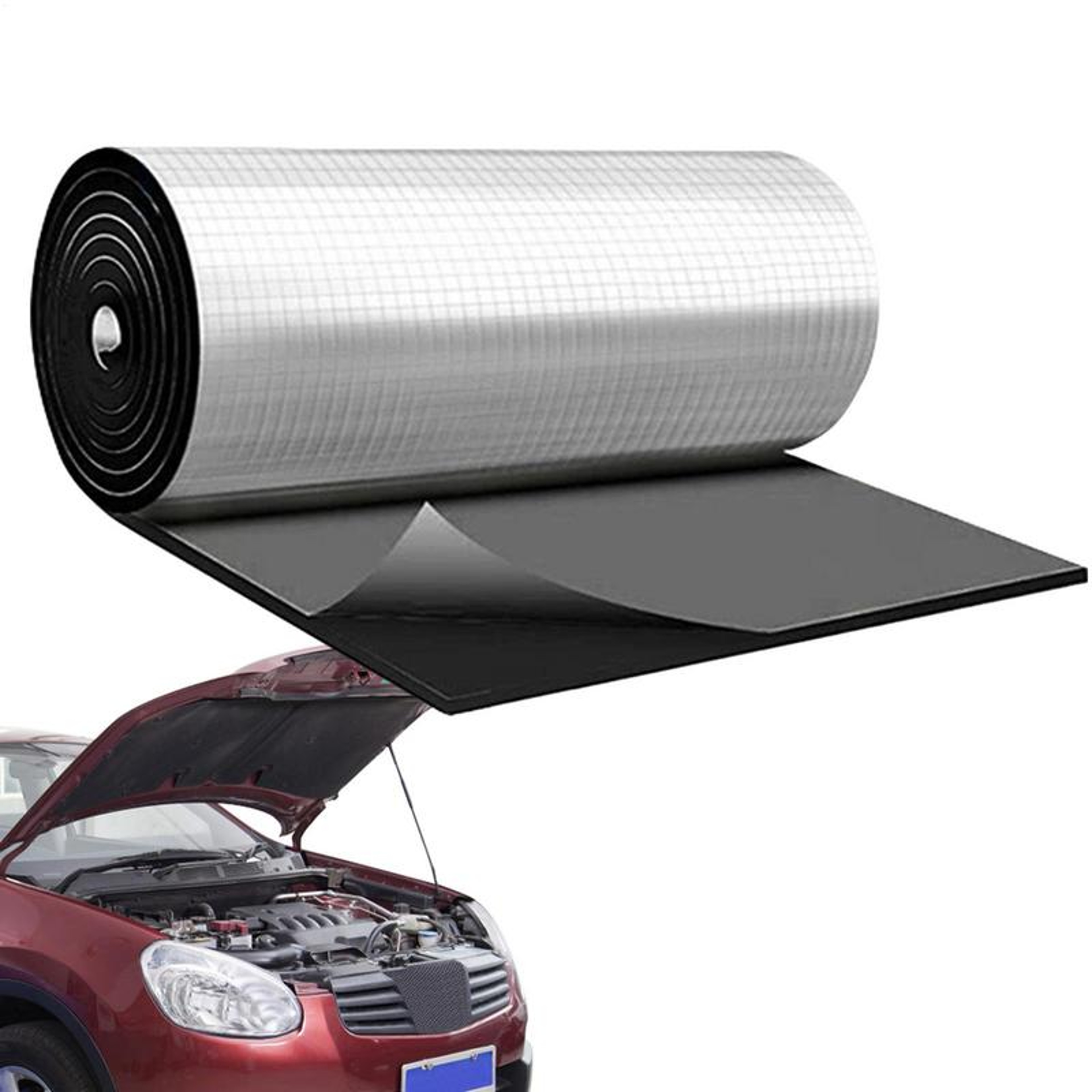 Car Sound Insulation Mat, Automotive Self Adhesive Noise Deadener, Vehicle Dampening Tool for Hood, Door, Roof – view 1