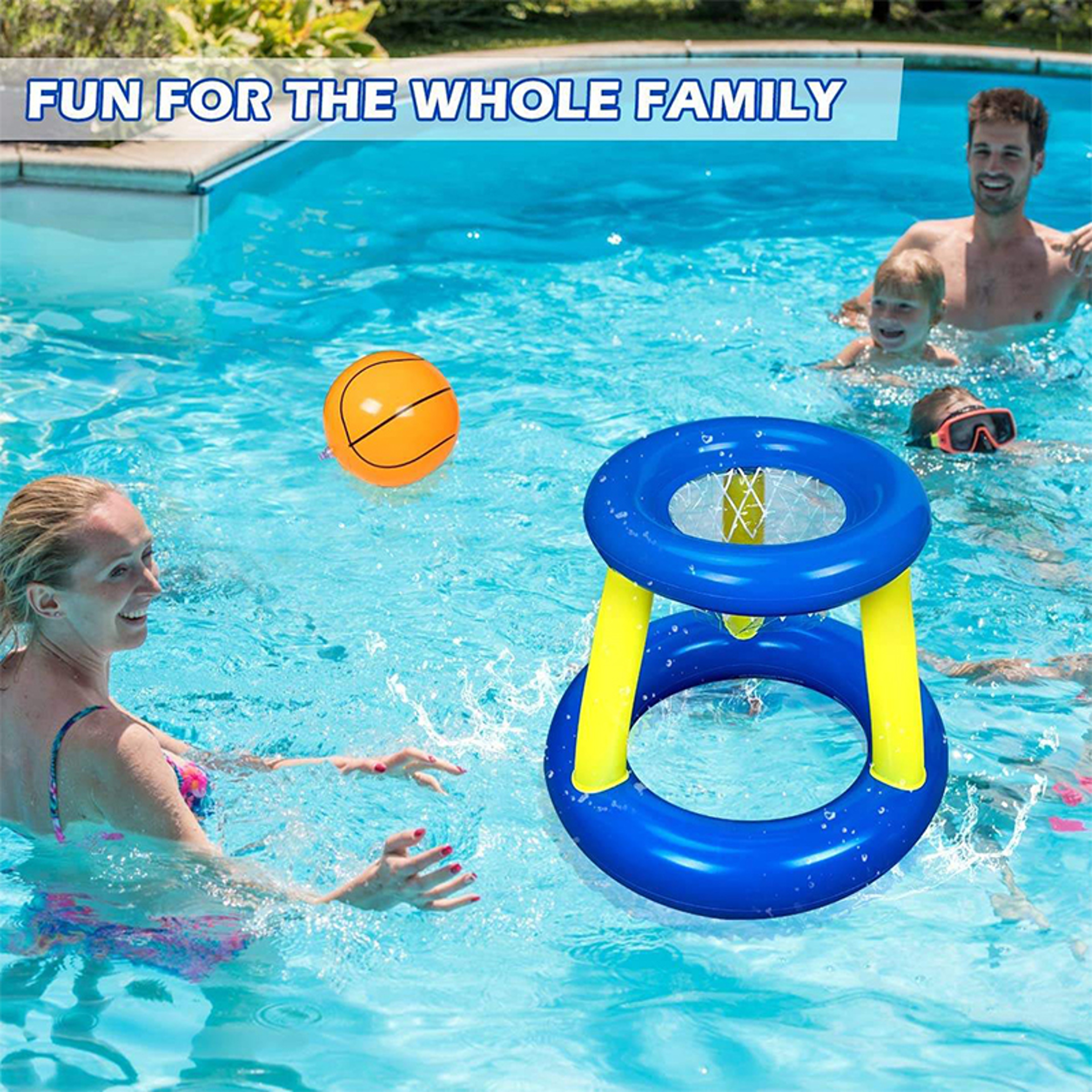 Floating Inflatable Ring Game, Water Party Basketball Hoop, Interactive Beach Fun Toy – view 3