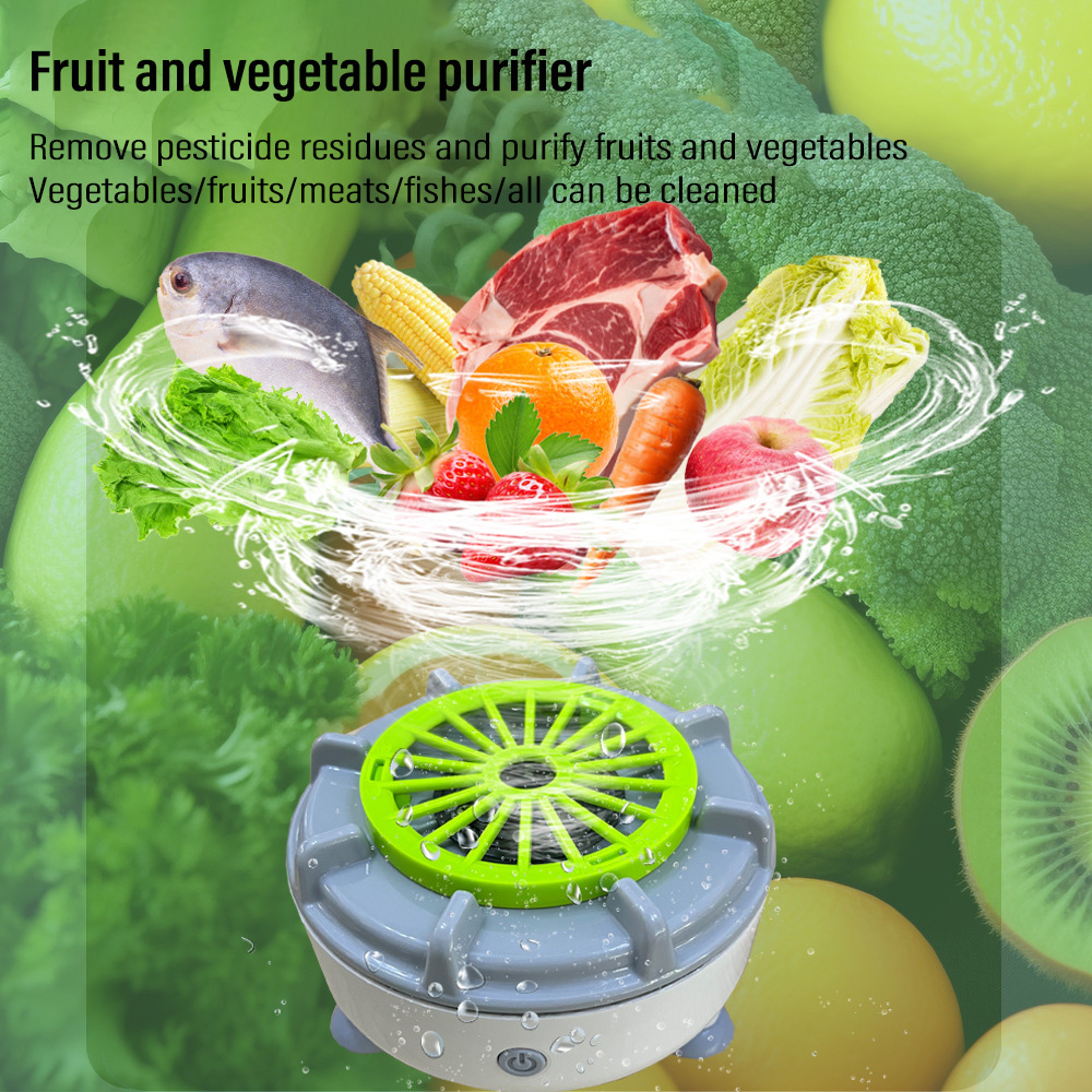 Waterproof Electric Fruit and Veggie Purifier, Food Cleaner Machine – view 3