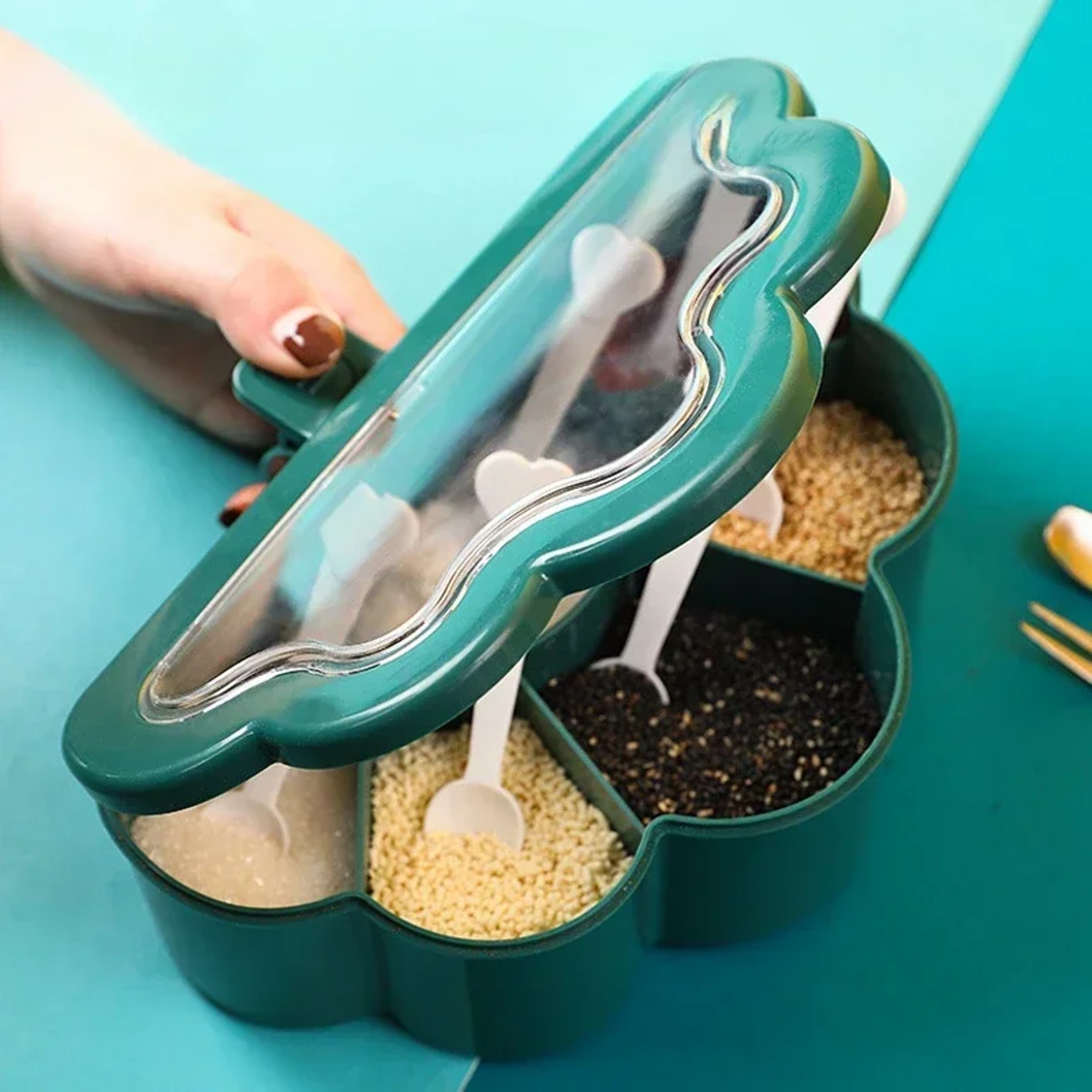 Kitchen Seasoning Box Set with Salt Pepper Sugar Spice Jars – view 3