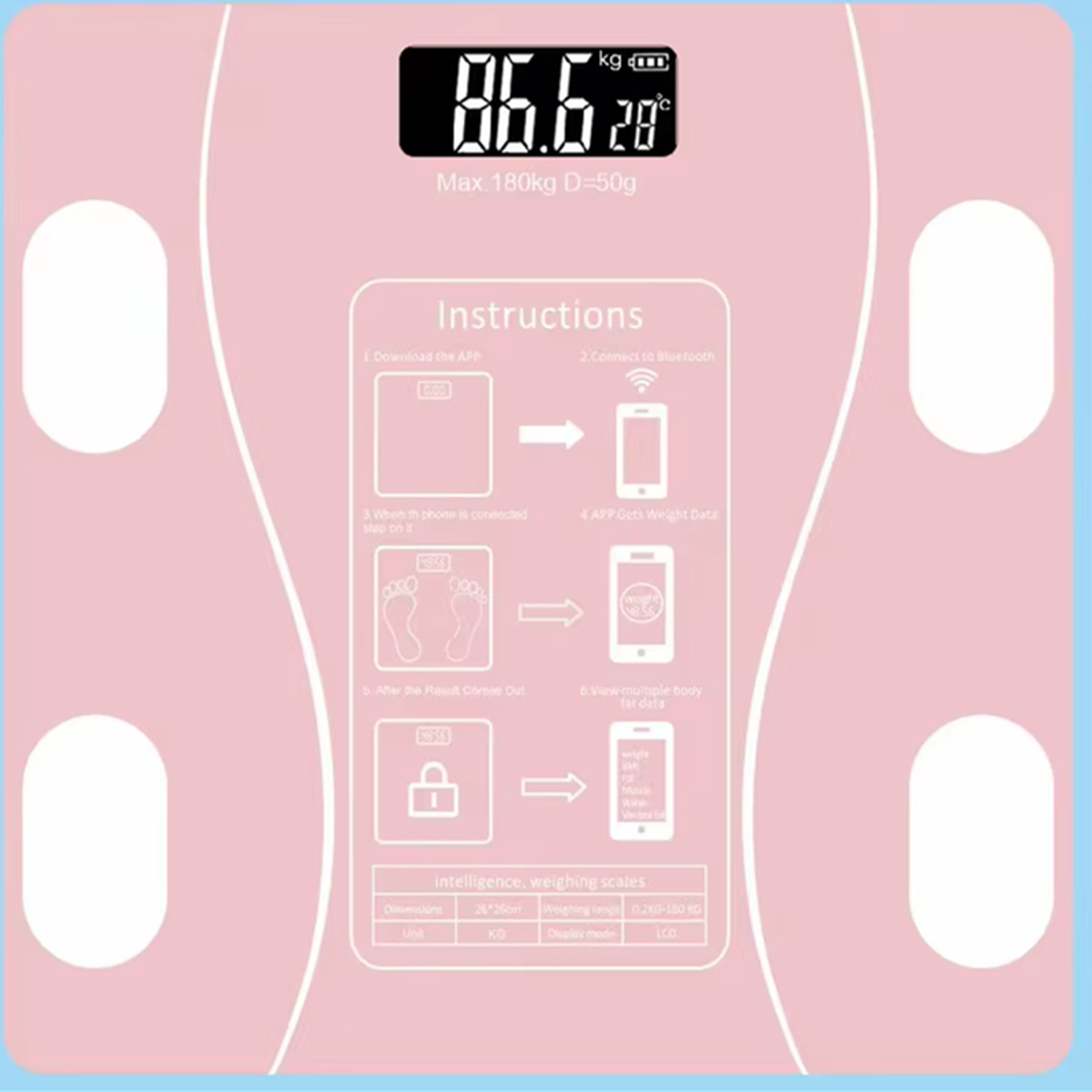 Electronic Scale Bluetooth, Home Charging, Healthy Body Scale, Weight Scale, Weighing Scale – view 8