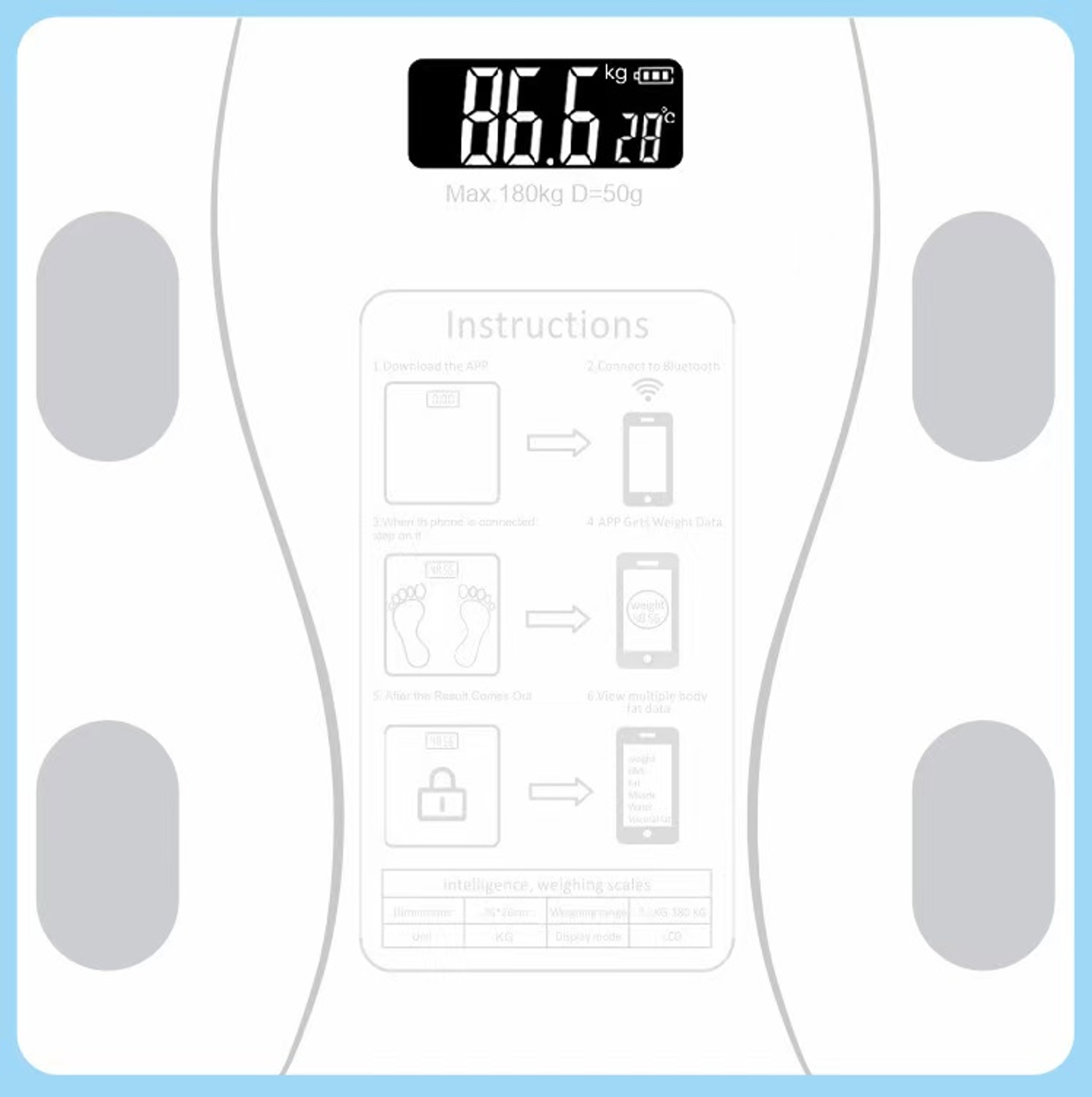 Electronic Scale Bluetooth, Home Charging, Healthy Body Scale, Weight Scale, Weighing Scale – view 9