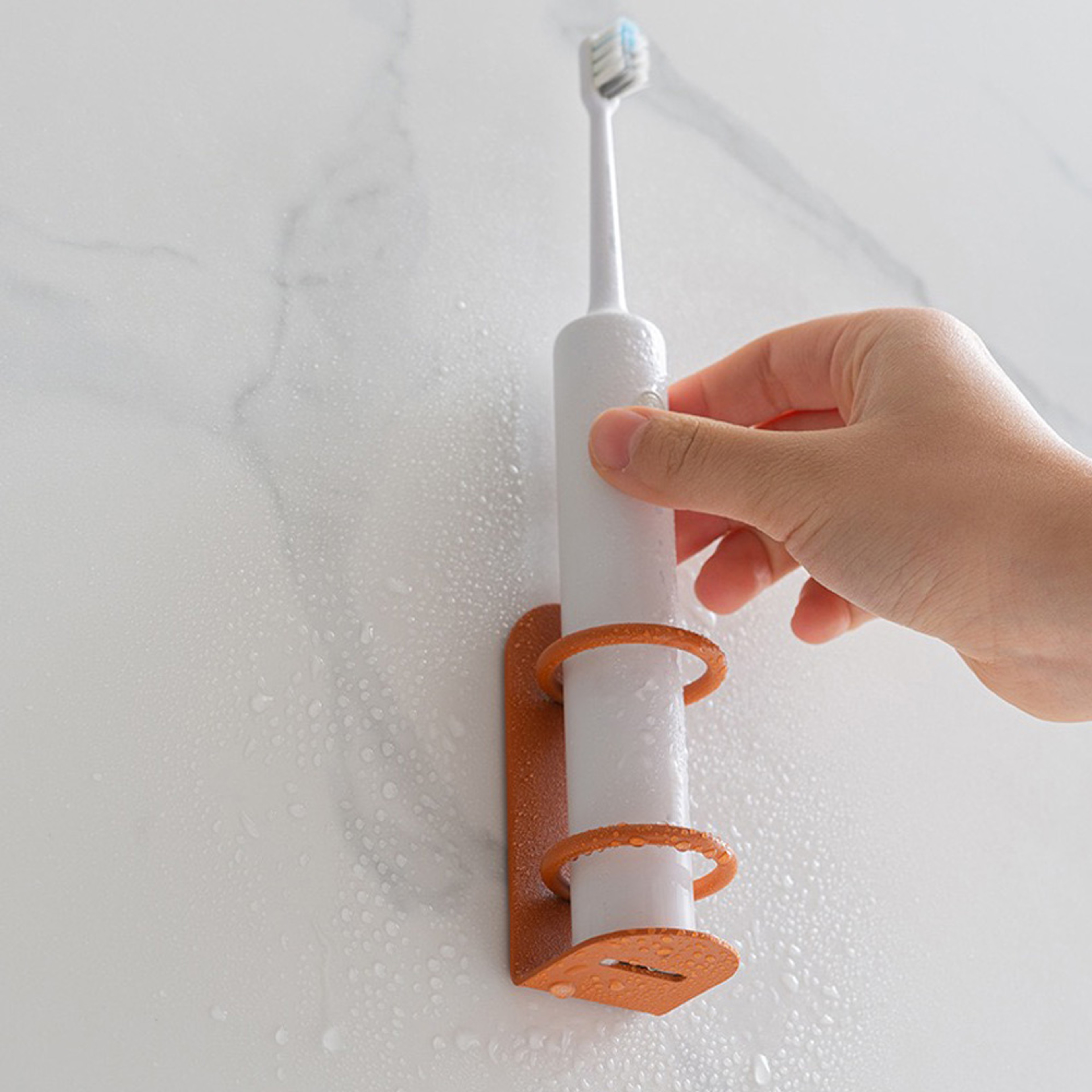 Multi Functional Toothbrush Holder Metal Material Bathroom Organiser No Drilling Wall Mounted Toile 0