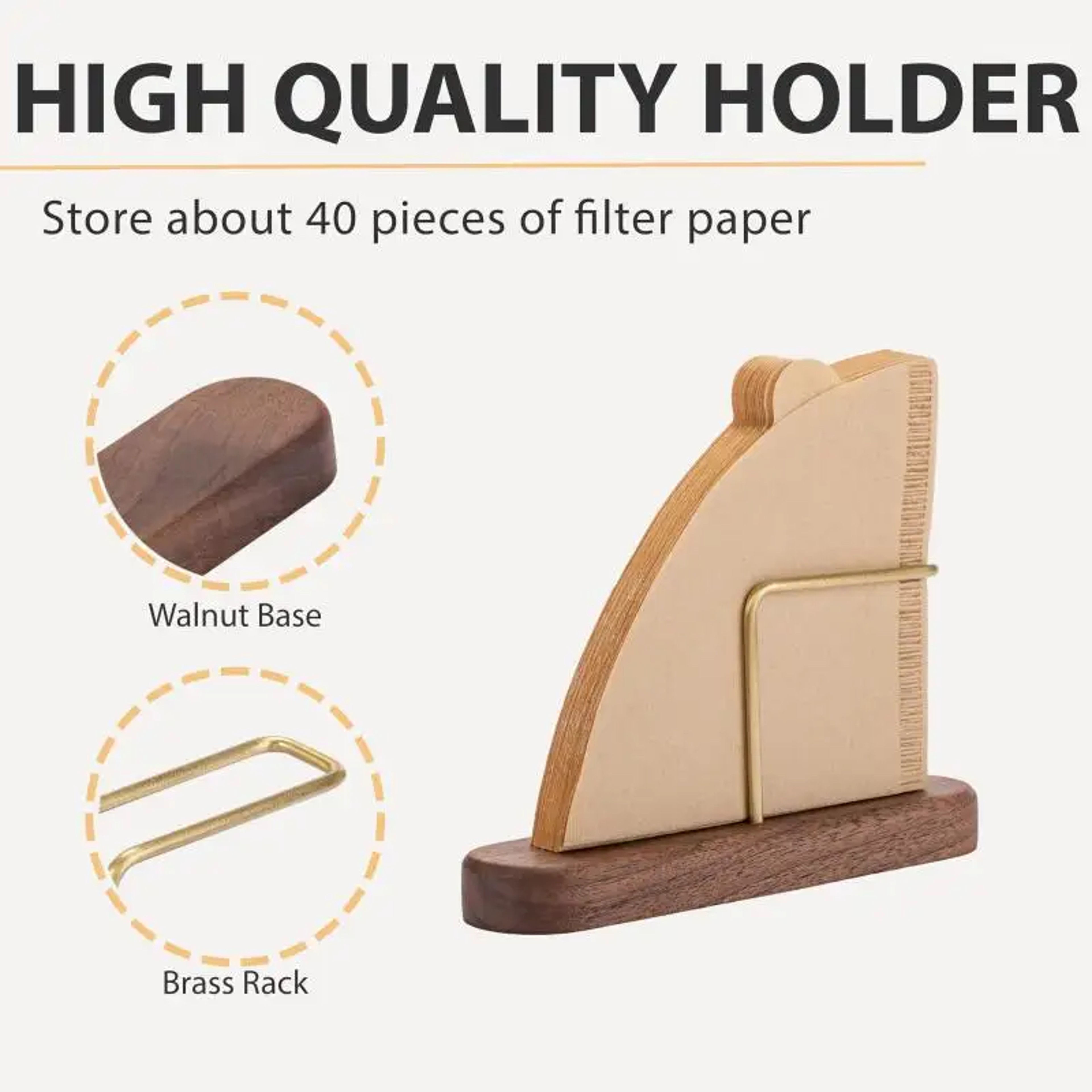 Wooden Coffee Filter Paper Holder, Vertical Storage Rack for Kitchen & Office – view 4