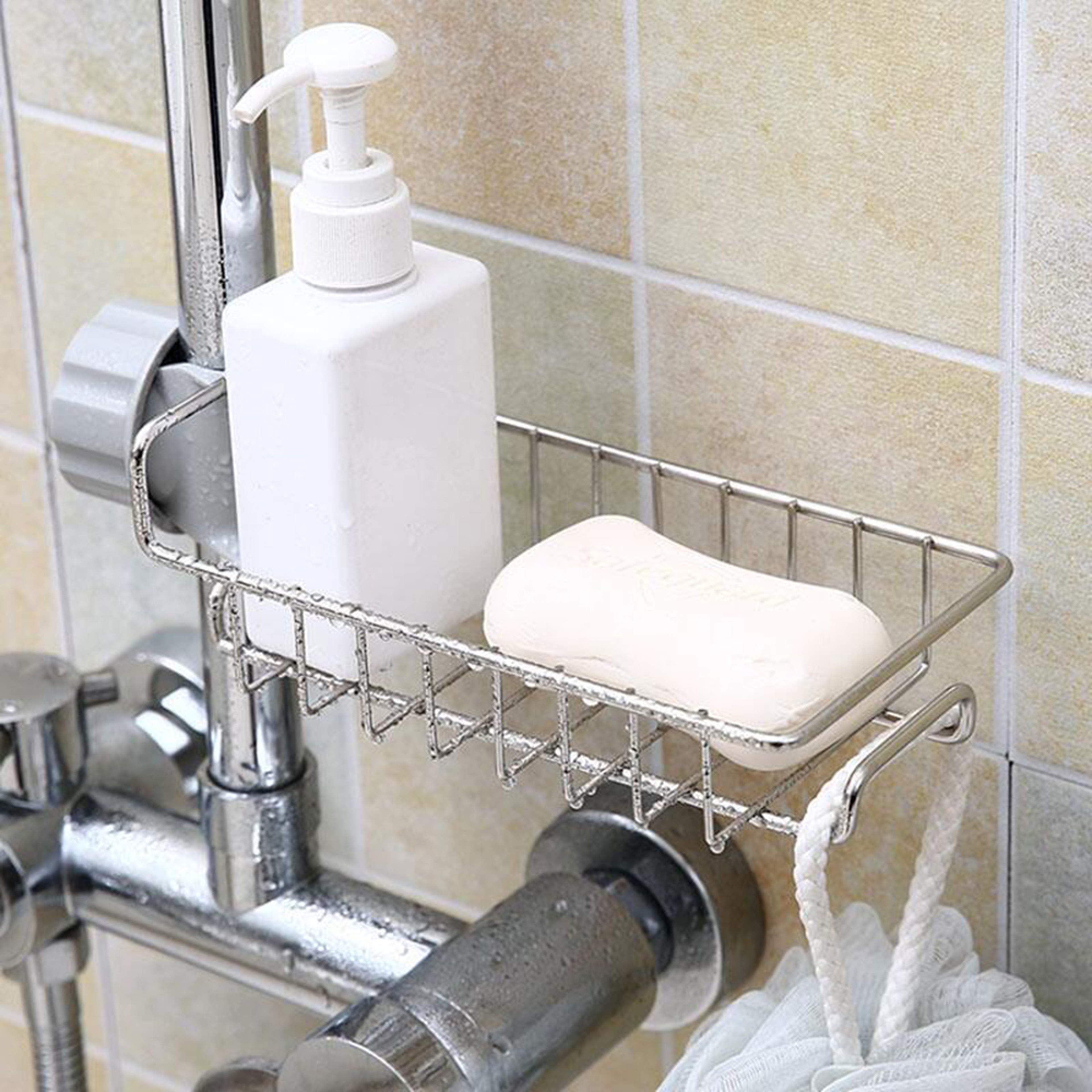 Kitchen Faucet Storage Rack For Stainless Steel Sink Household Towel Drying Rack Hanging Basket 1