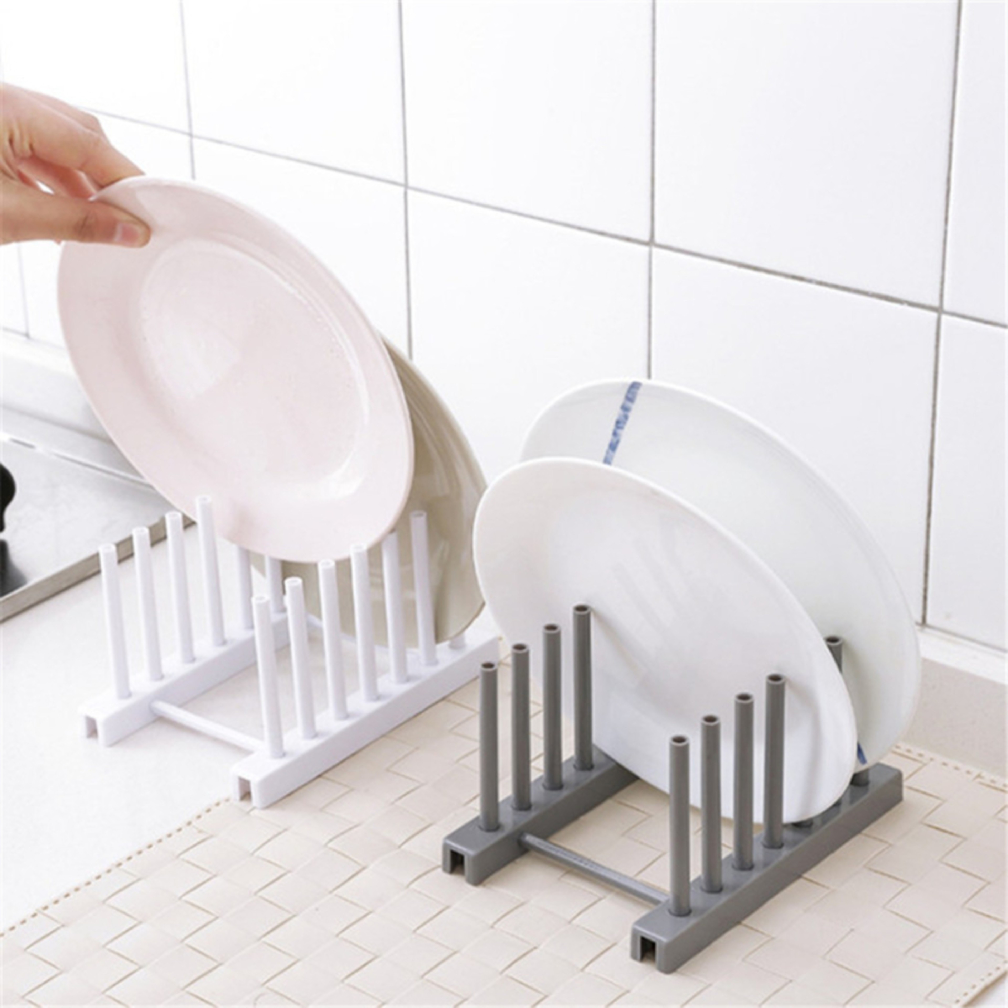 Household Plastic Dish Rack Detachable Storage Frame Kitchen Plate And Pot Cover Racks Drainage She 0