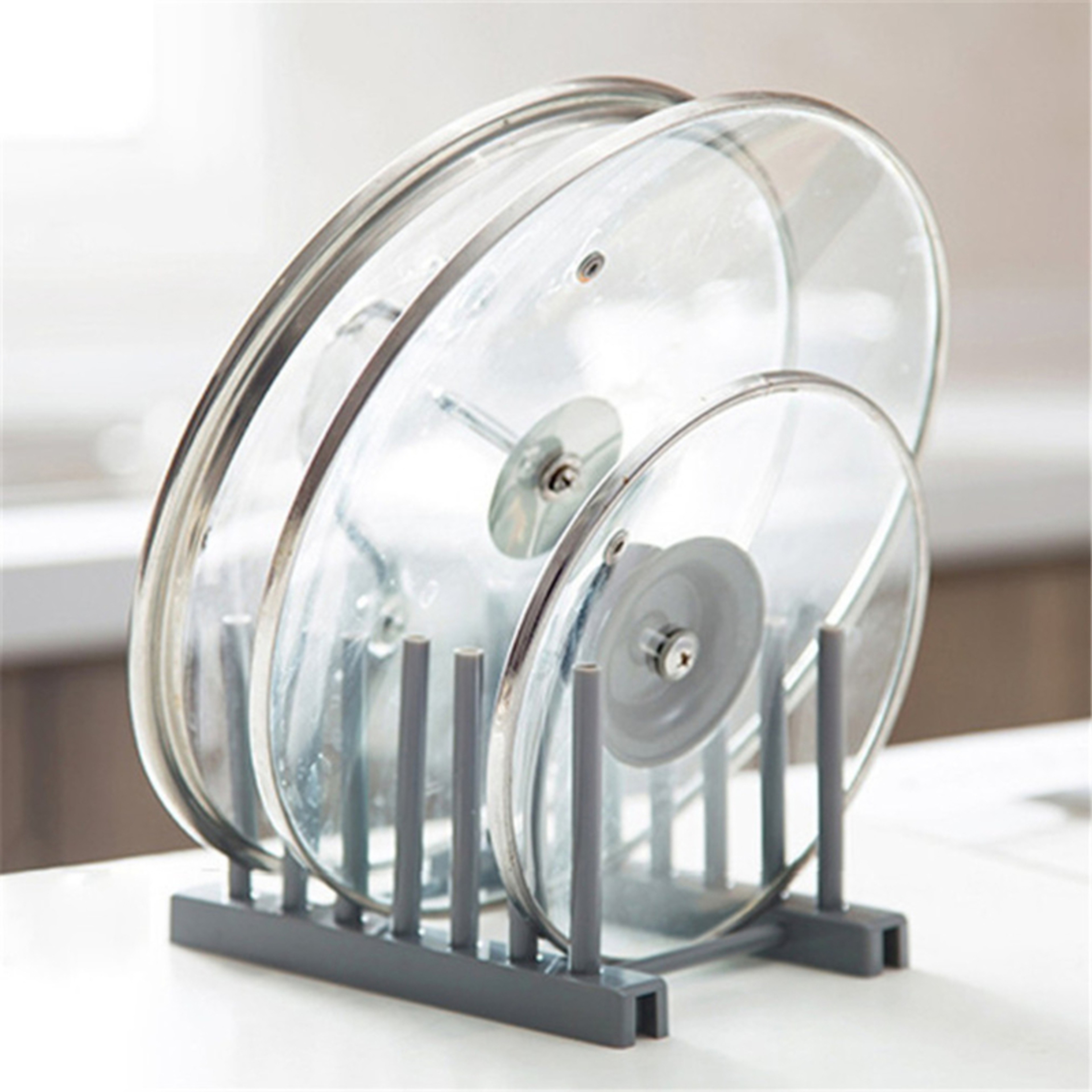 Household Plastic Dish Rack Detachable Storage Frame Kitchen Plate And Pot Cover Racks Drainage She 2