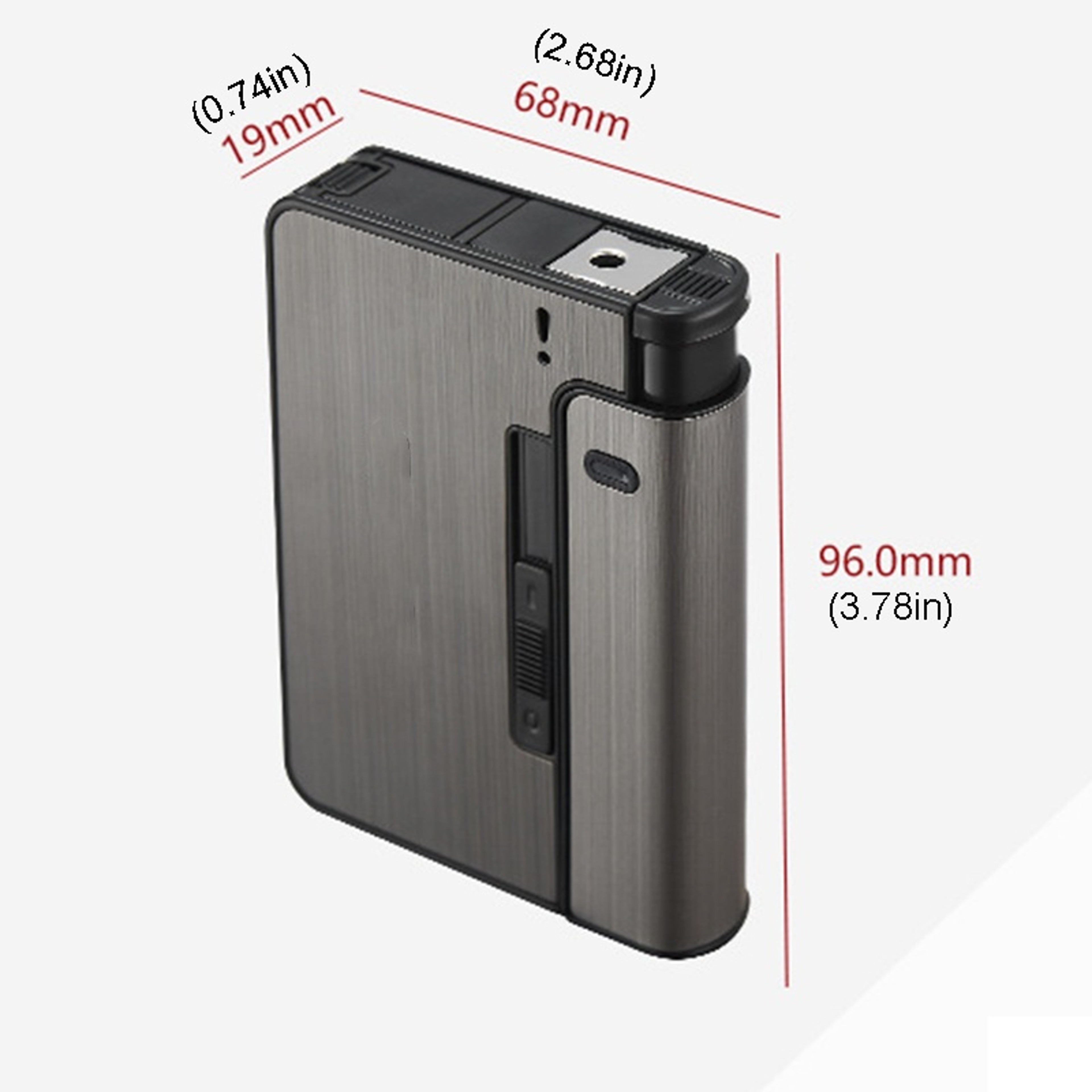 Portable Automatic Cigarette Case Metal Holder Box for King Size Cigarettes Gift for Men – view 4
