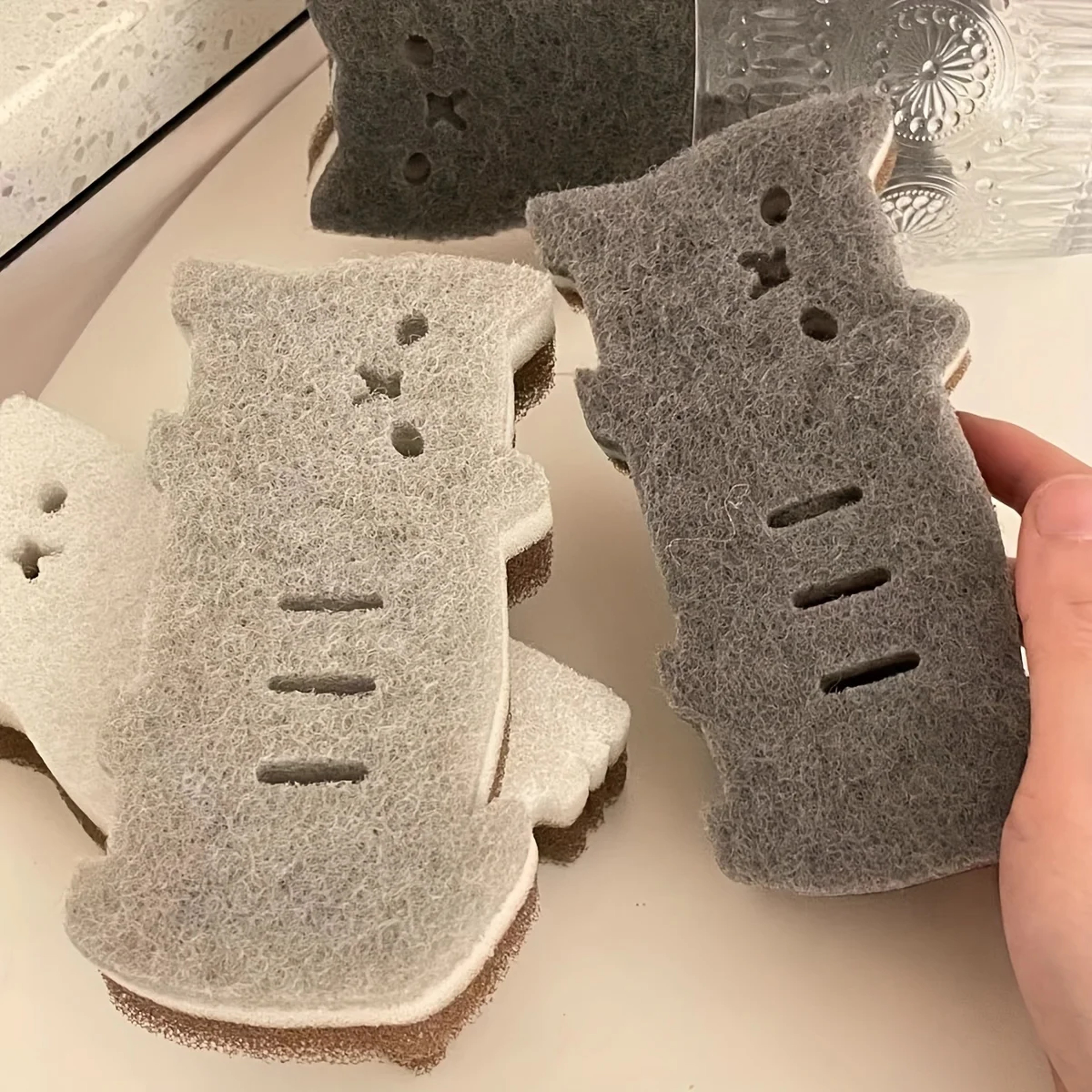 Cute Cat Kitchen Sponge Set, Thick and Durable Dish Cleaning Tools – view 6