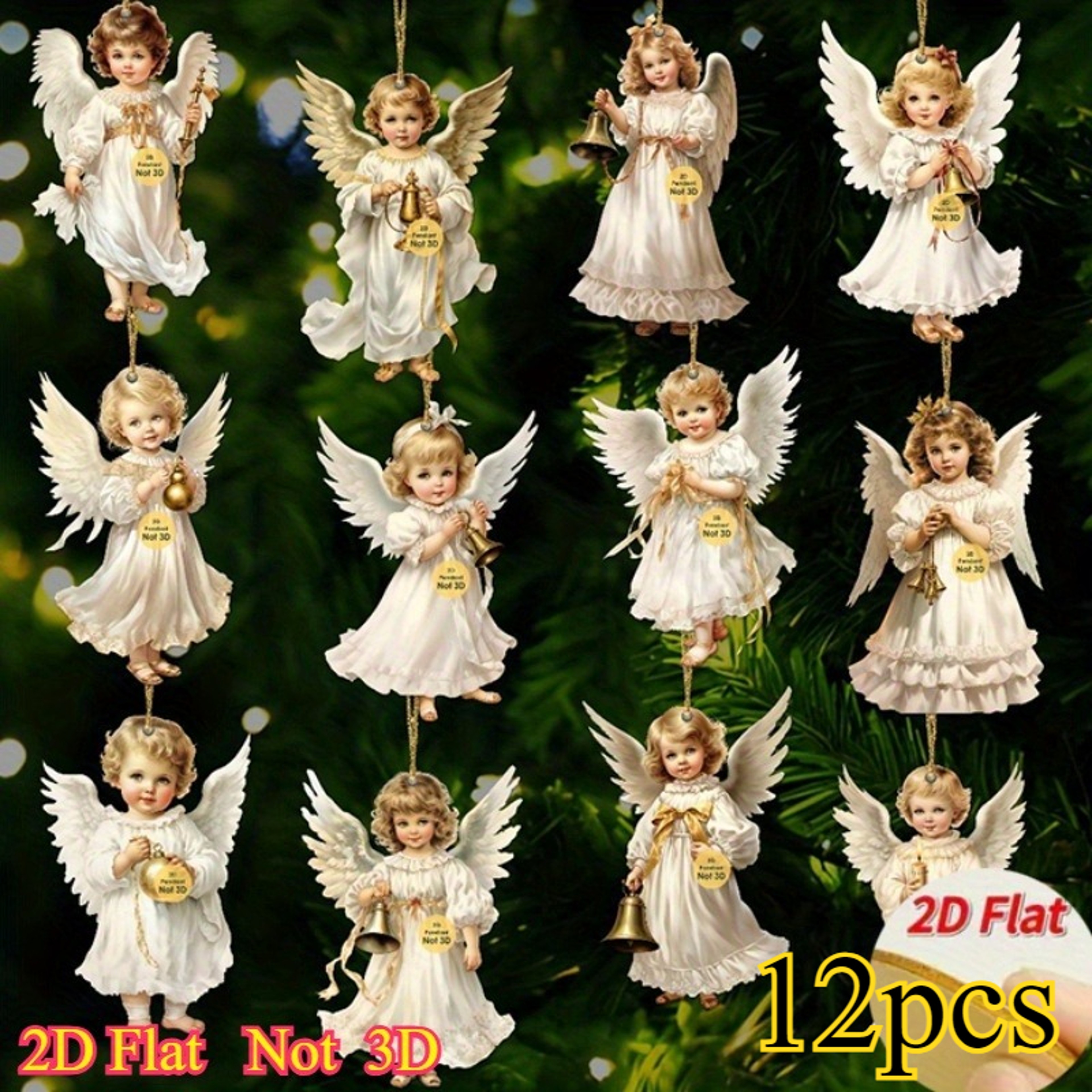 Vintage Christmas Angel Wooden Pendants Perfect For Holiday Decor 1
