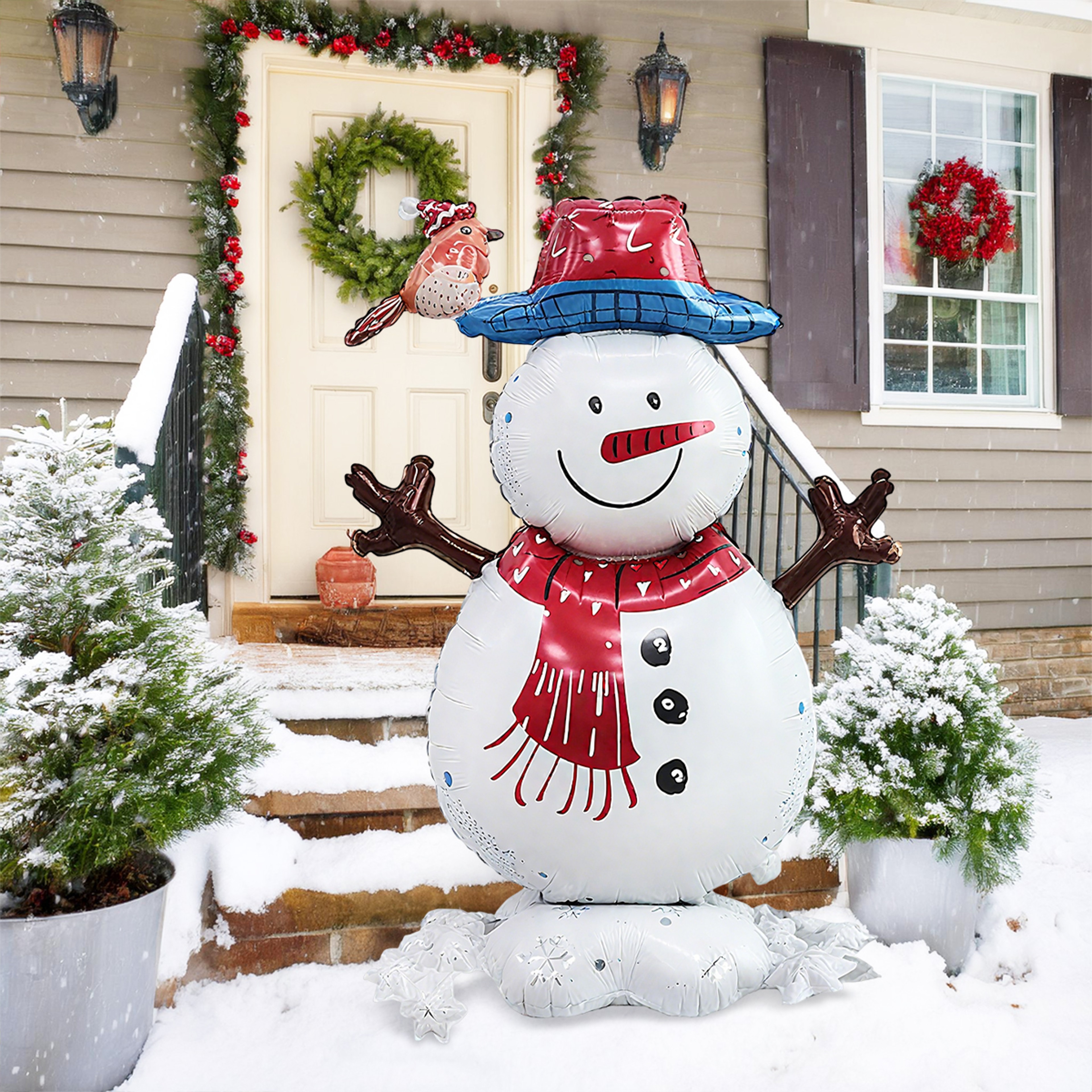 Standing Christmas Snowman Balloon For Holiday Party Decorations 4