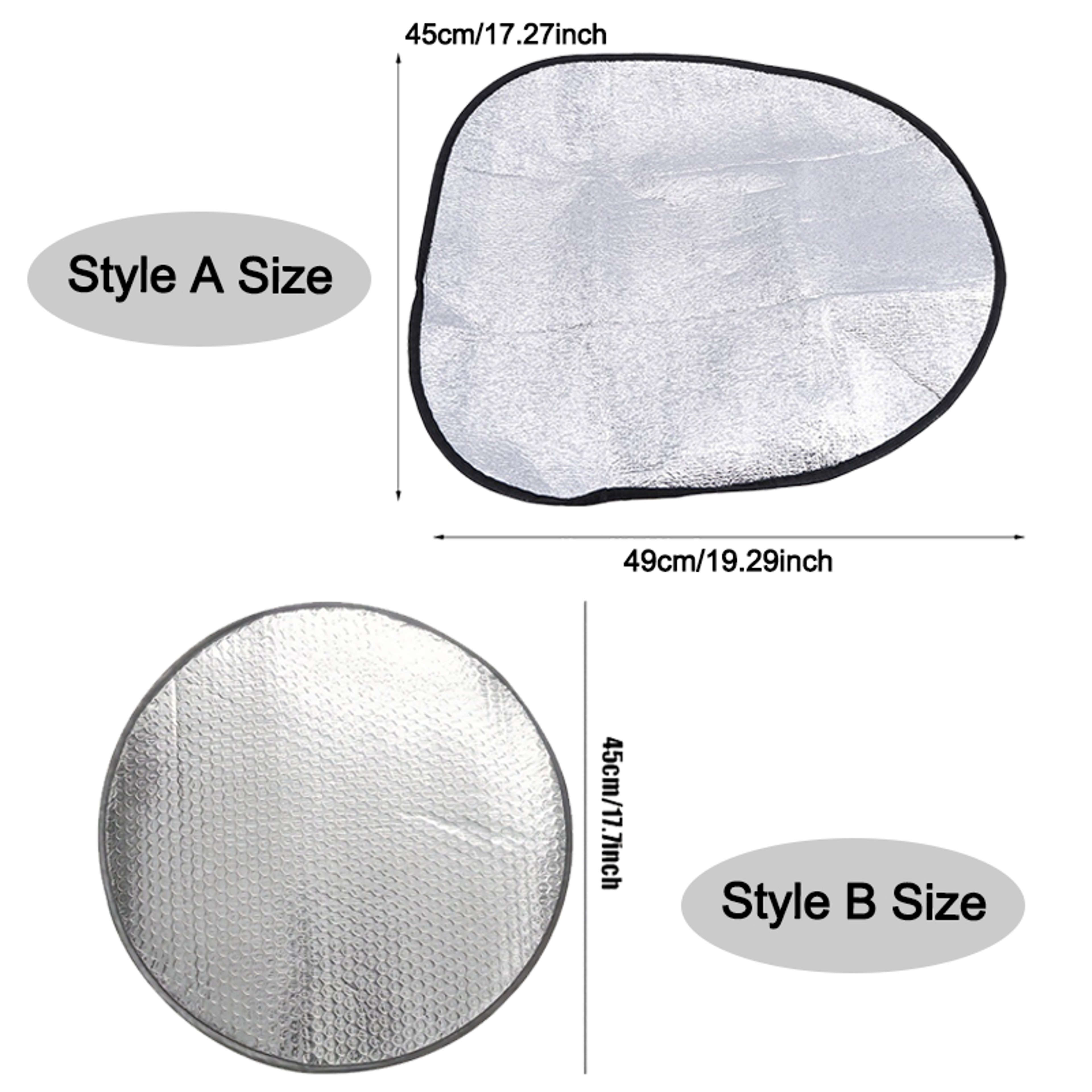 Car Steering Wheel Sun Shade Double Thick Sun Protection AntiUV Foldable Sunscreen Cover Silver Car 3
