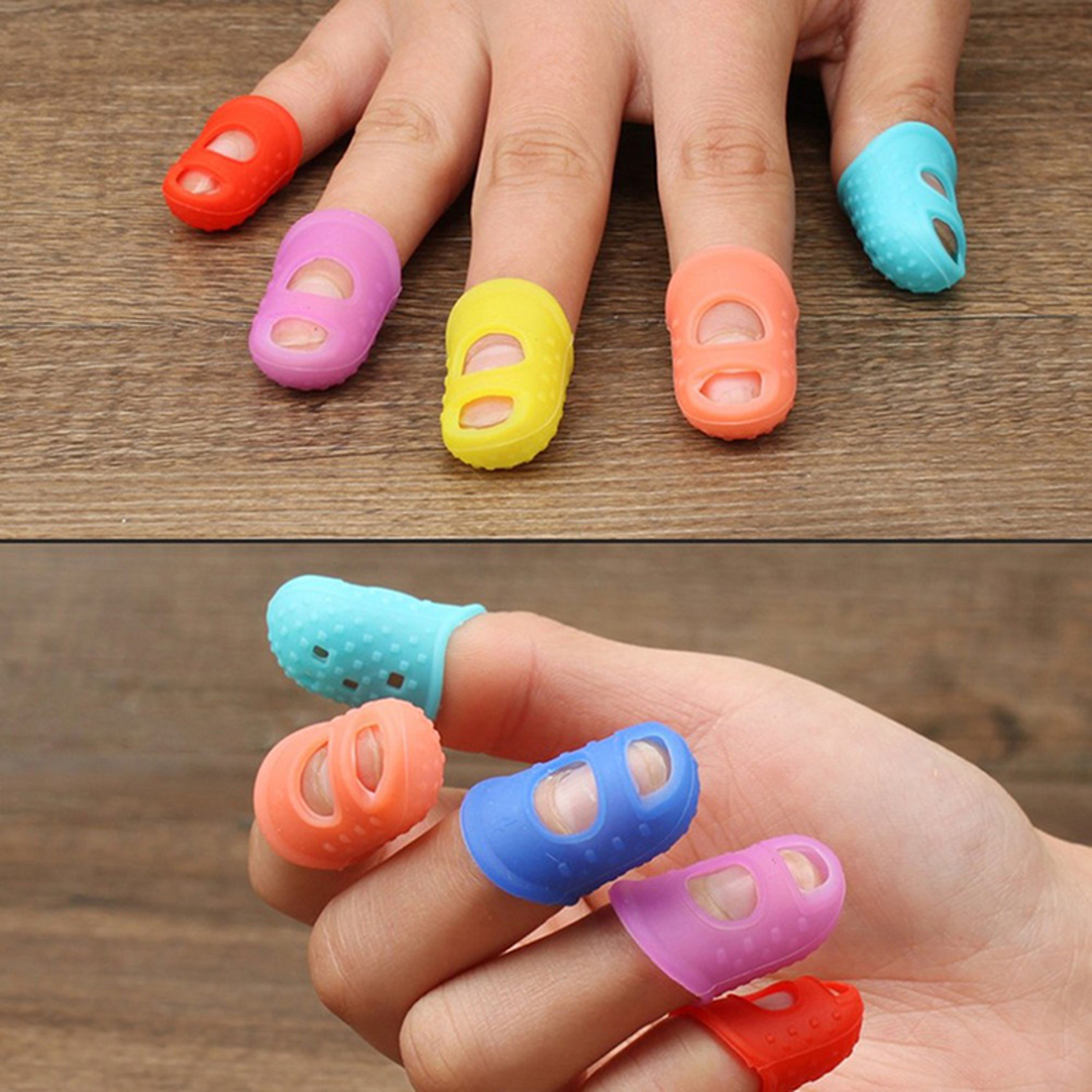 Multi Functional Silicone Thimbles For DIY Crafts Breathable Protective Finger Sleeve Hollowed Out  0