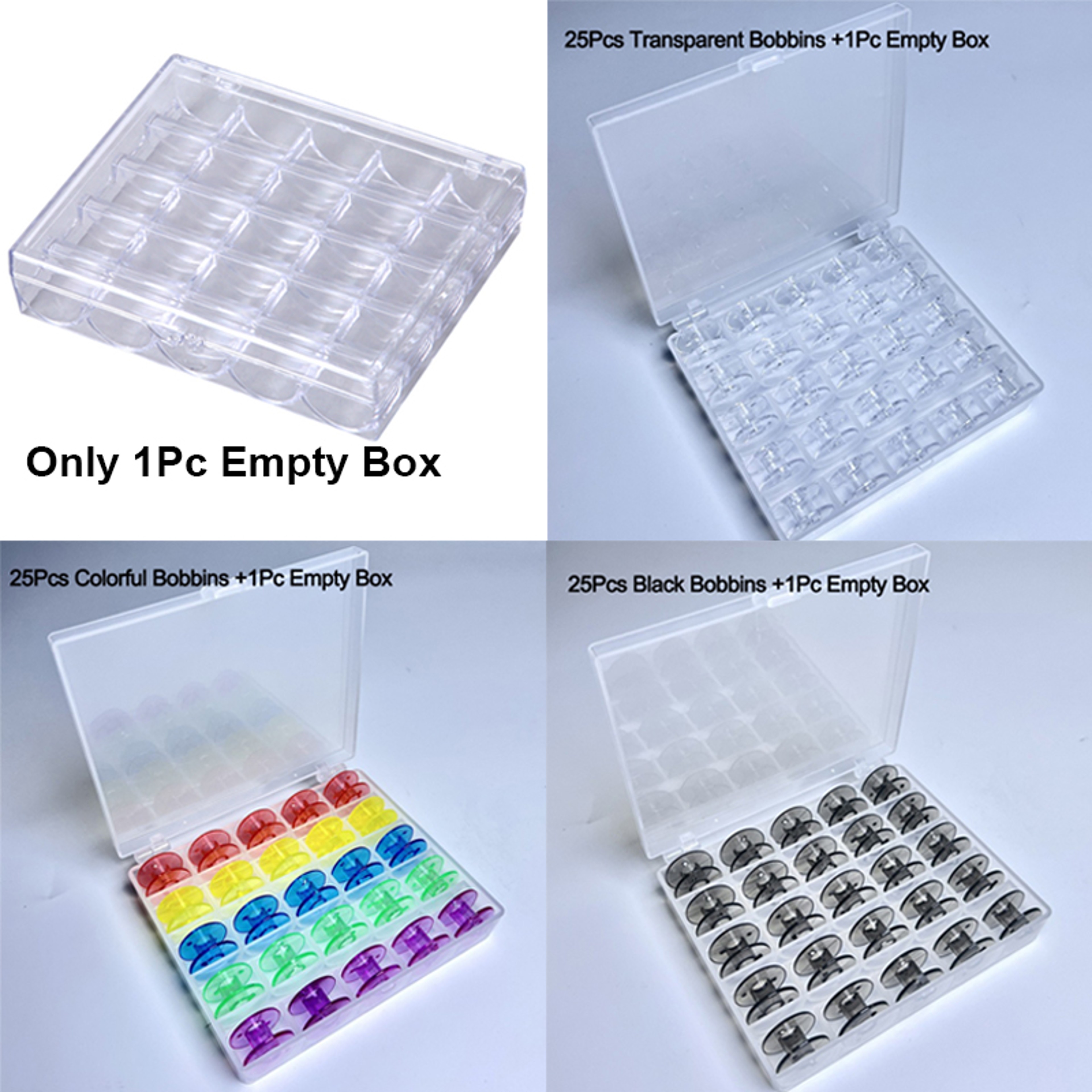 Spools Empty Bobbins Storage Box Plastic Sewing Machine Bobbin Case Knitting Needle Organiser For S 1