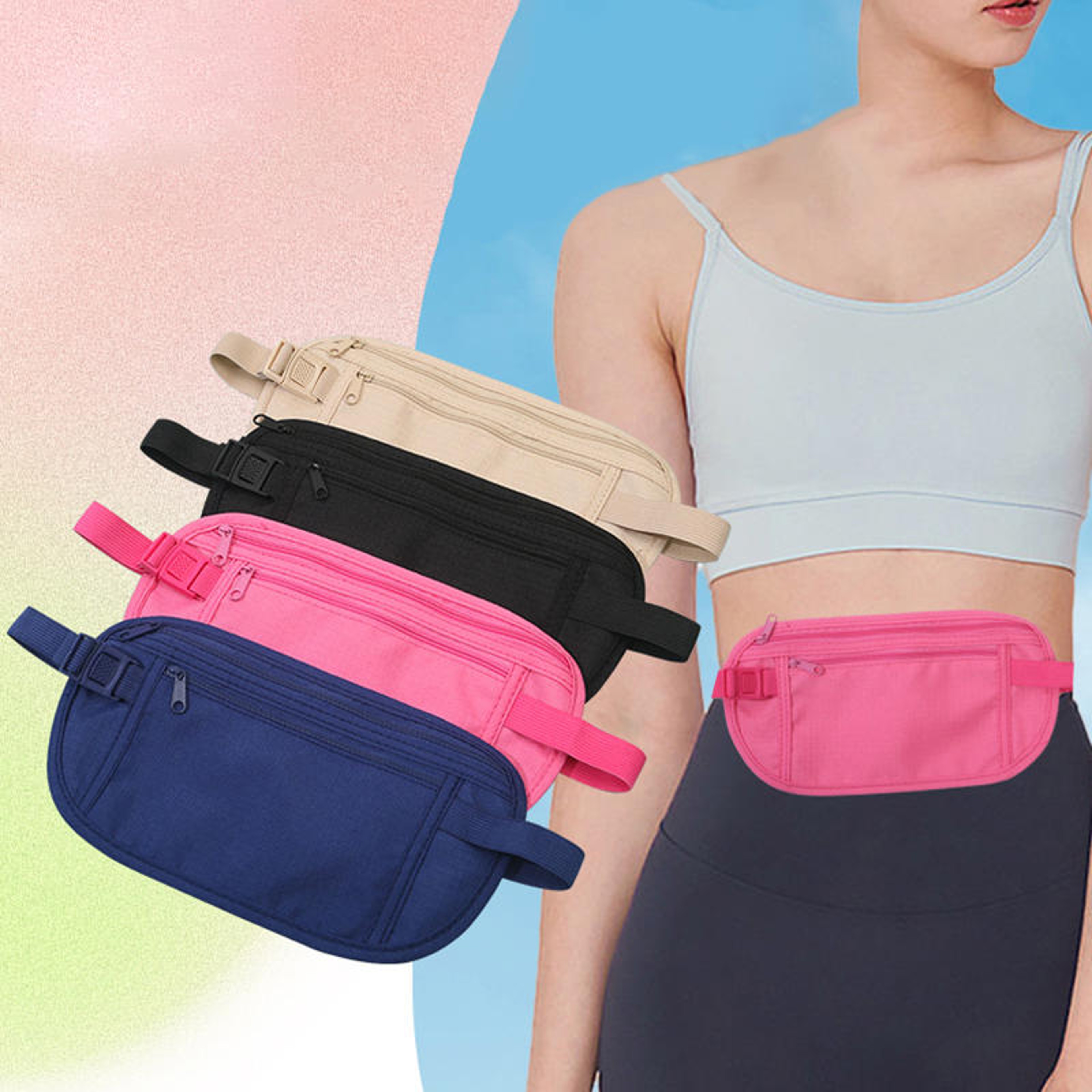 Travel Waist Packs Pouch, Hidden Security Wallet, Sport Running Bag, Fanny Pack for Men Women – view 2