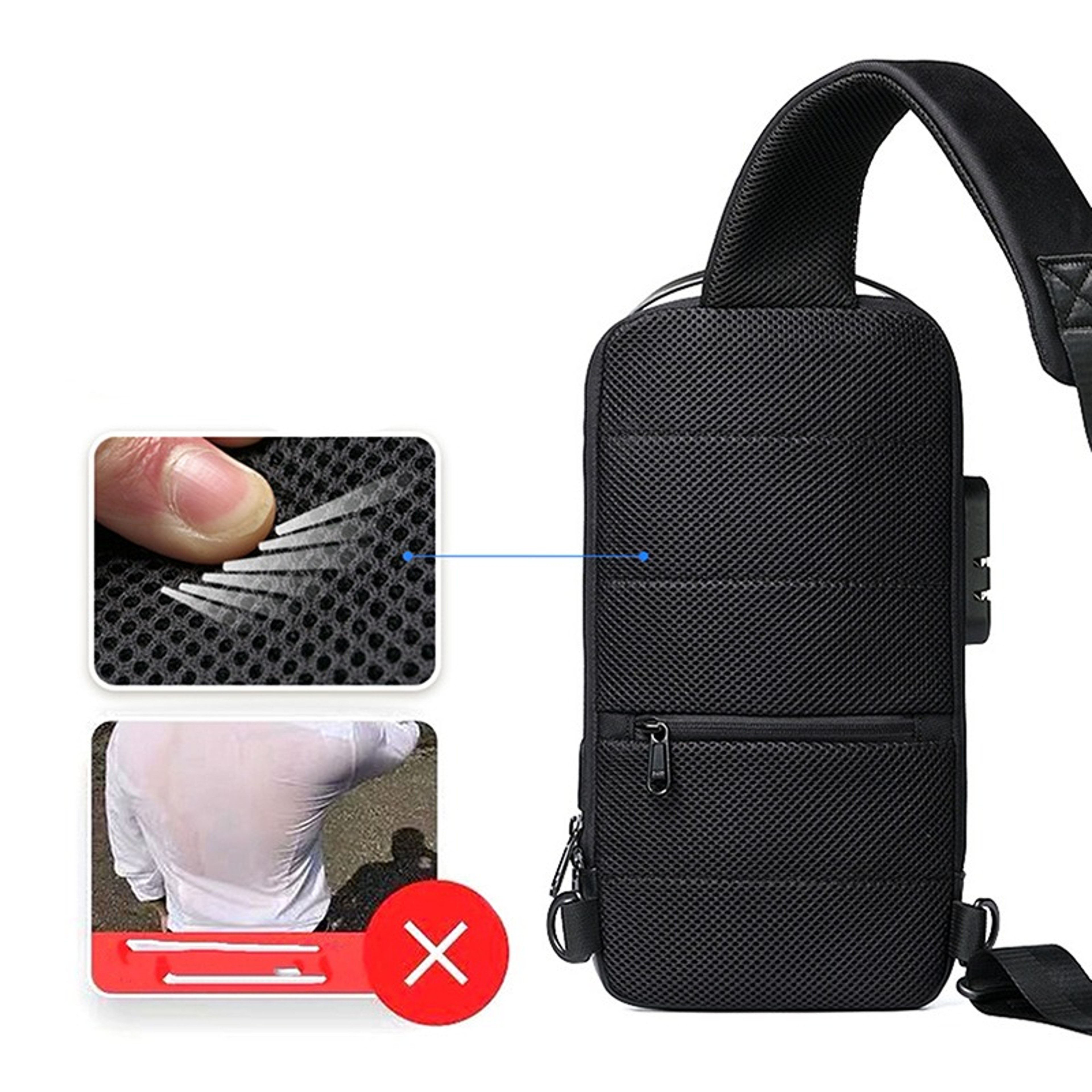 Men Usb Cross Body Bag Waterproof AntiTheft Shoulder Bags 1