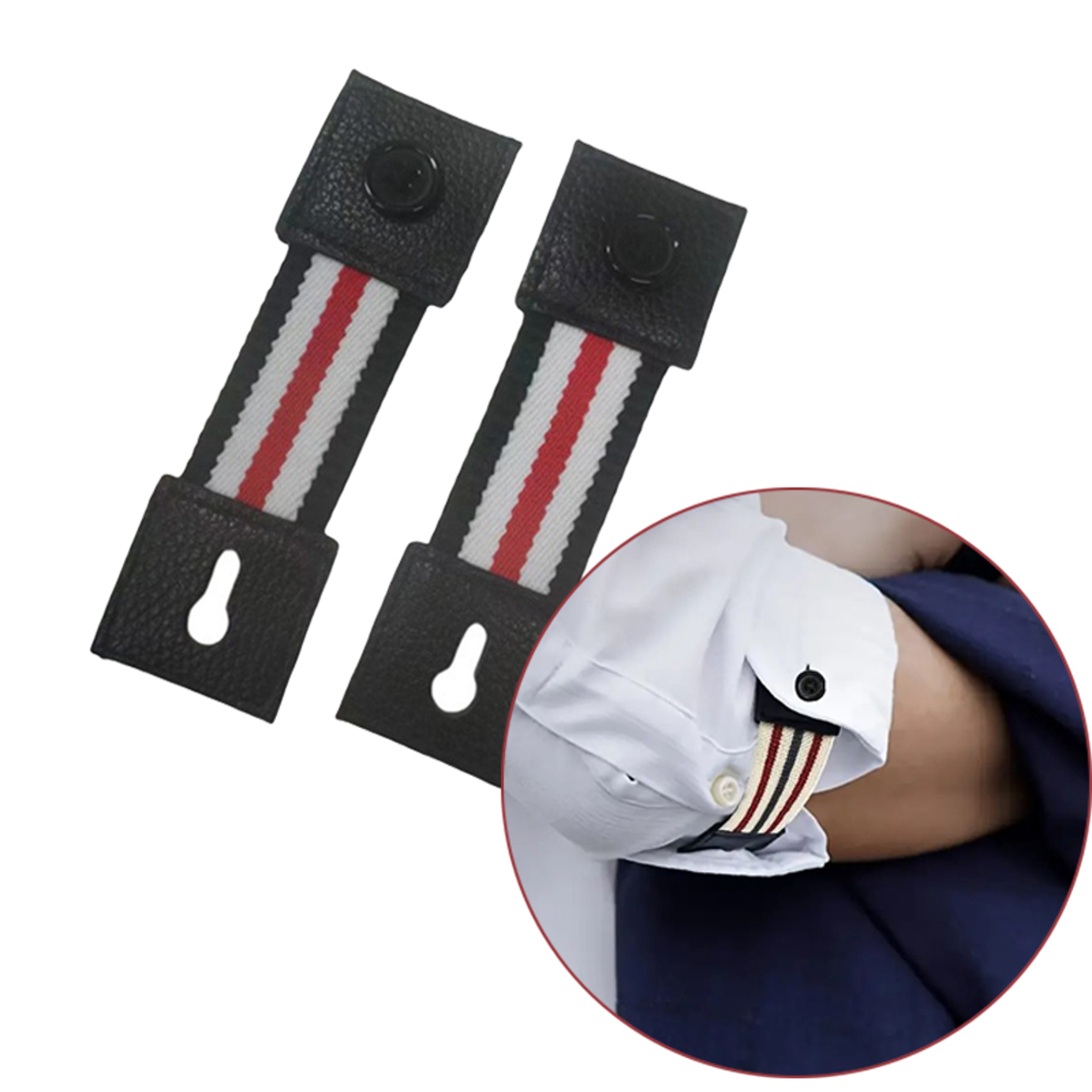 Adjustable Arm Cuffs Bands Elastic Armband Shirt Sleeve Holder For Men And Women Cuff Links Extensi 1