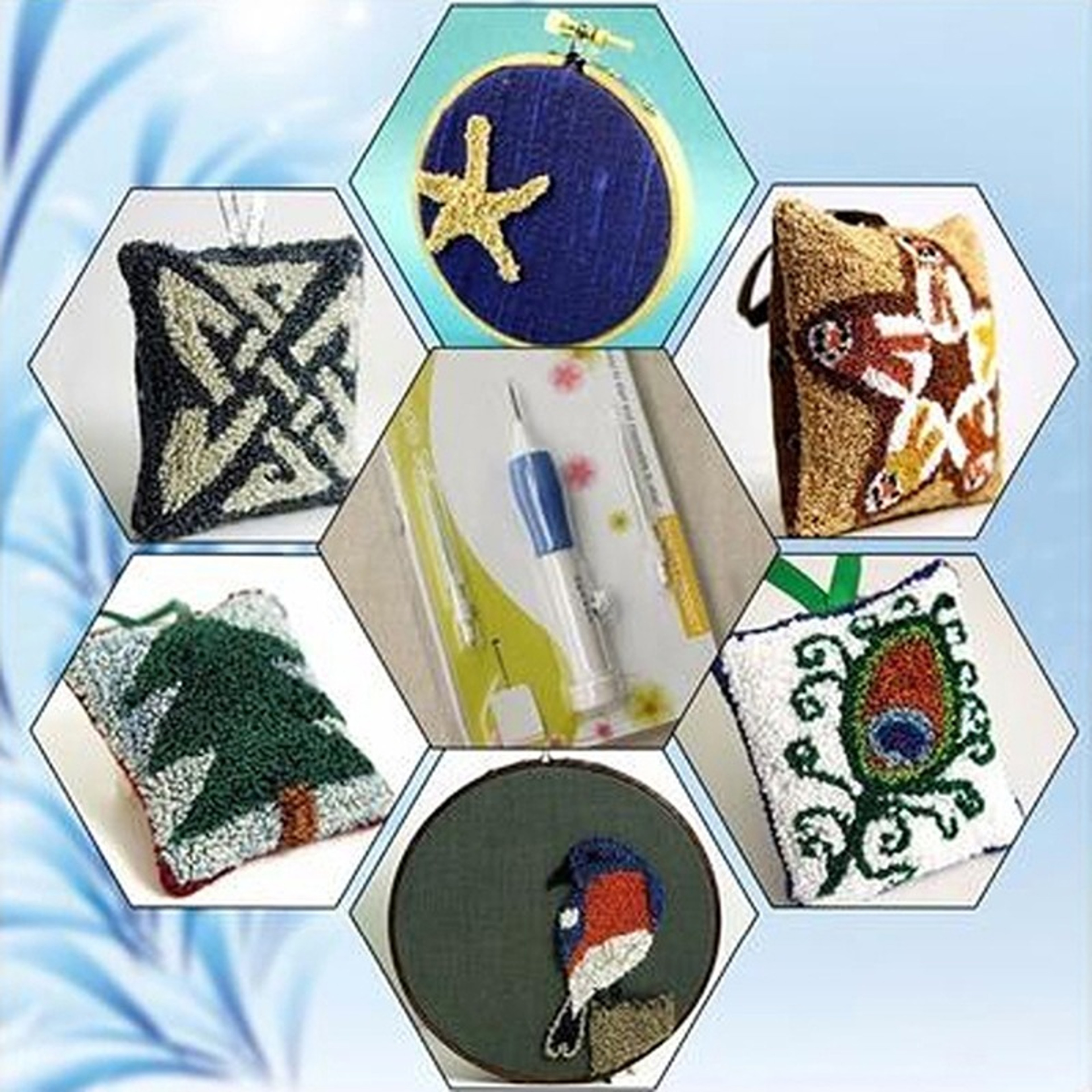 Embroidery Punch Needle Kit, Magic Needle Pen, Weaving Tool Set – view 4