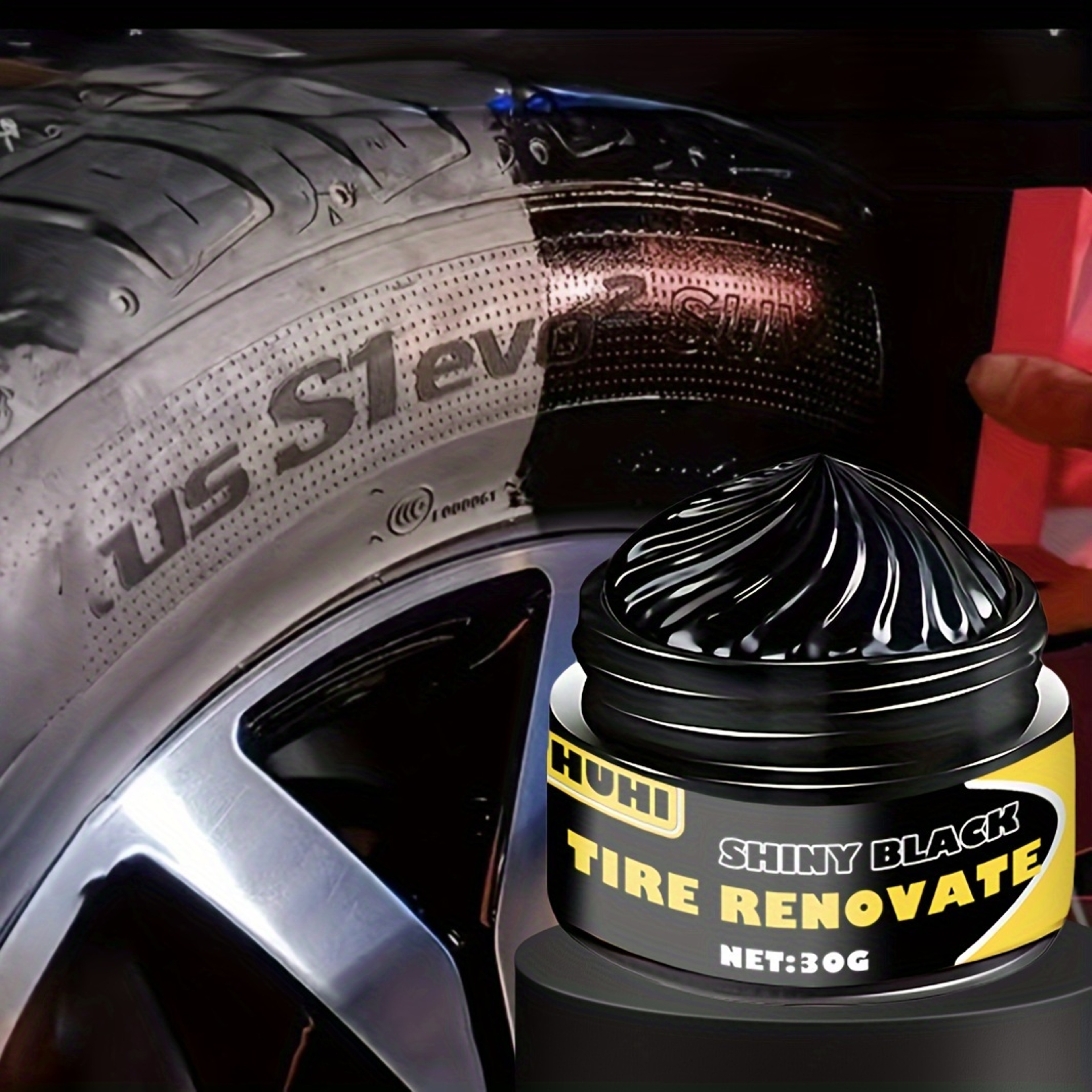 Black Shine Tire Wax Durable Long Lasting Protection Restoration For Car Bike Motorcycle Tires 1