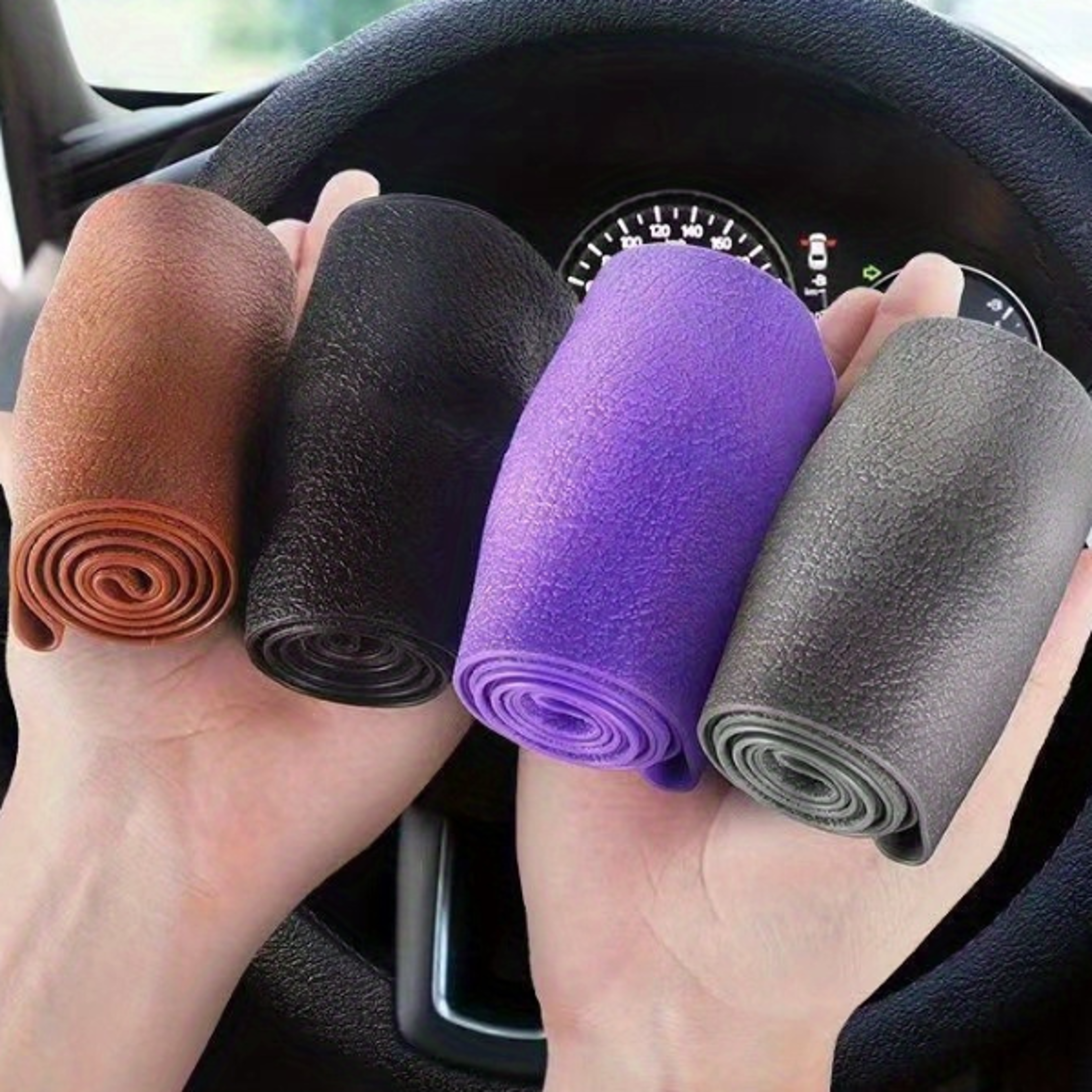 Silicone Steering Wheel Cover Elastic Glove Soft Touch for Car Interior Various Colors Available
