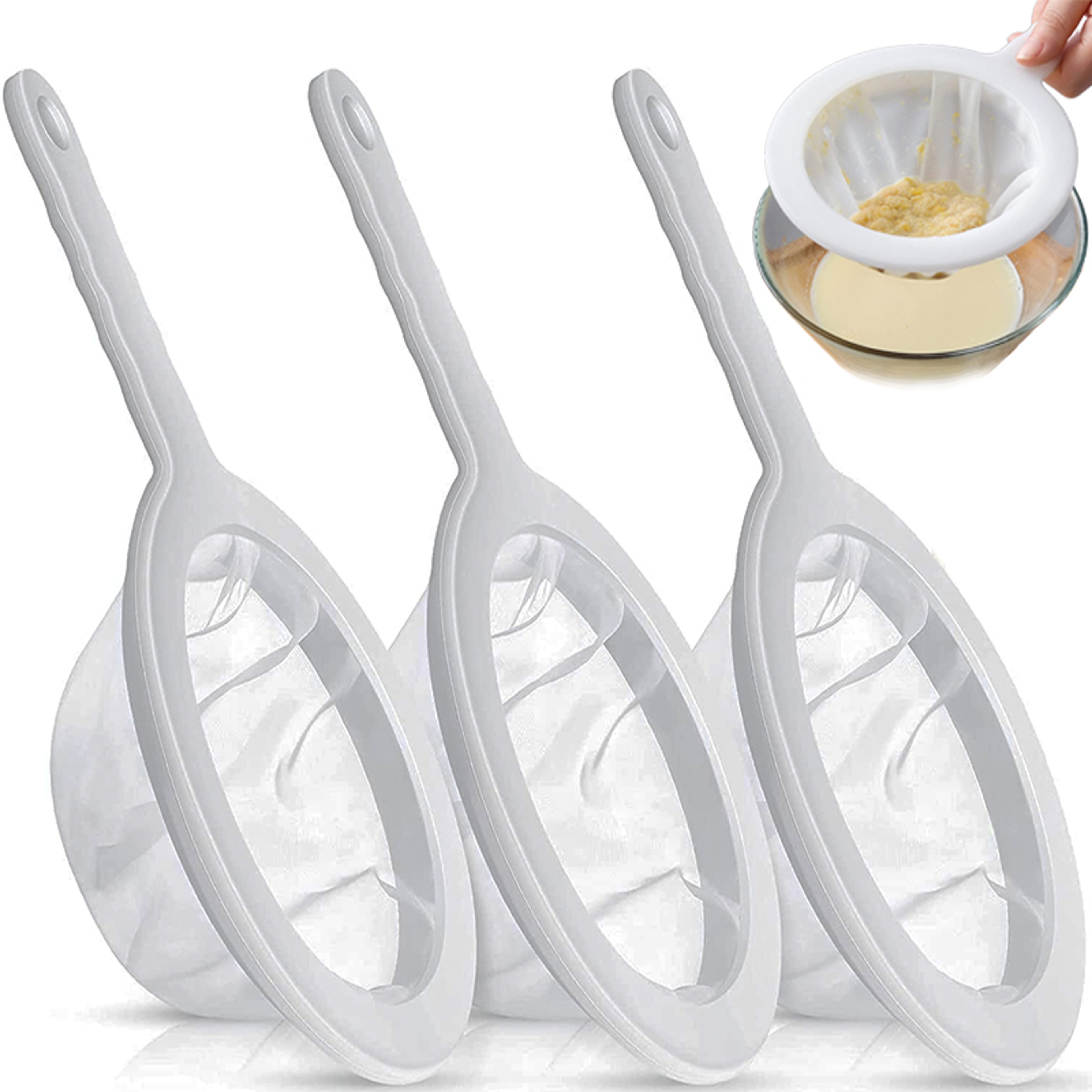 Washable Nylon Ultra Fine Mesh Strainer Spoon Sieve Kitchen Colander For Coffee Tea Juice Soy Milk 0